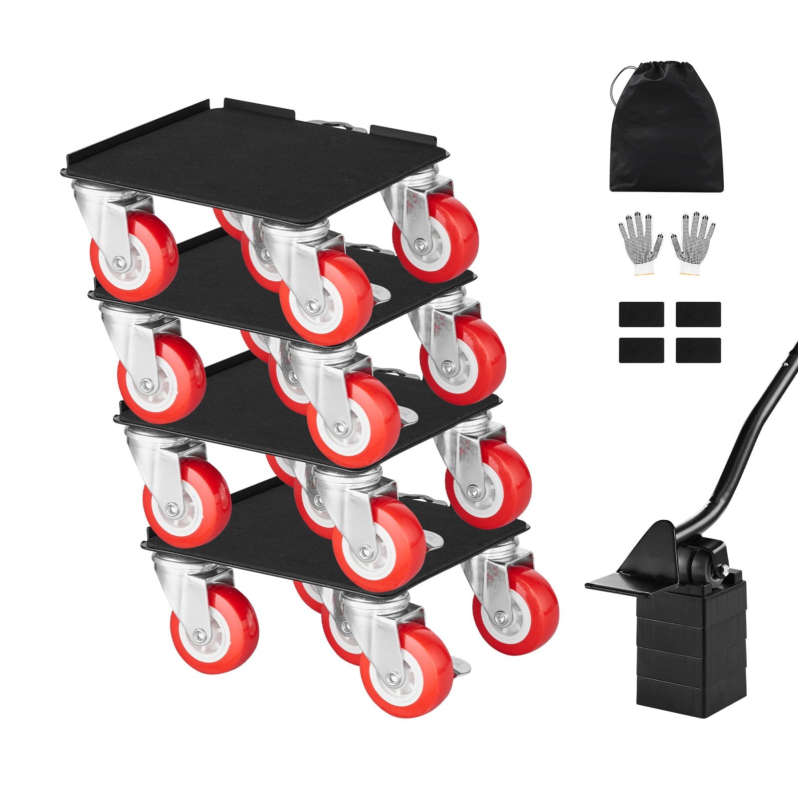Heavy Duty Furniture Dolly Set - 3474 lbs Capacity, 360° Swivel Wheels, Carbon Steel, Ideal for Moving Appliances, Sofa, Fridge, Washer