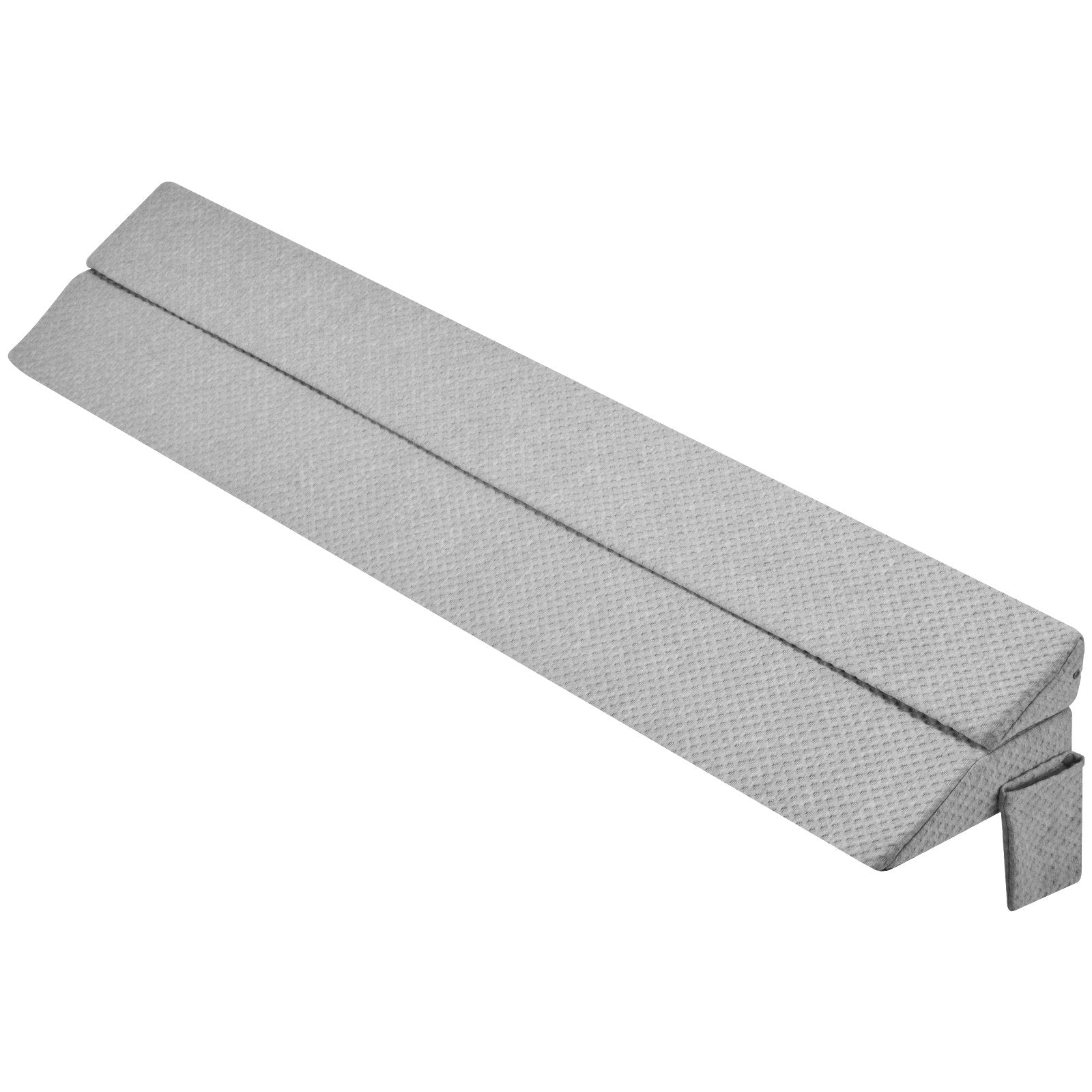 Queen Size Bed Wedge Pillow for Headboard Gap, 60"x10"x6", Foam Gap Filler with Side Pocket, Anti-Slip, Easy Clean, Gray
