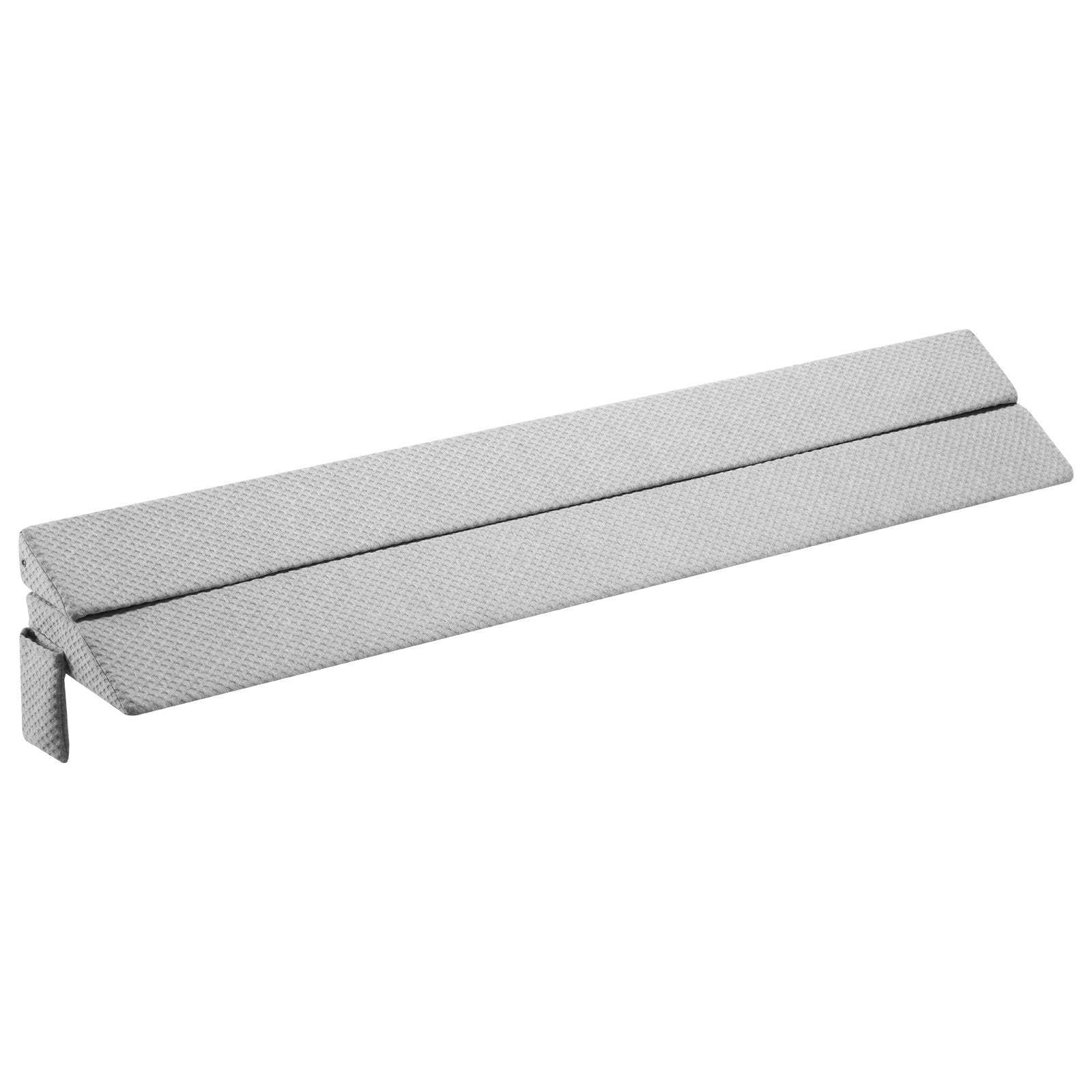 Queen Size Bed Wedge Pillow for Headboard Gap, 60"x10"x6", Foam Gap Filler with Side Pocket, Anti-Slip, Easy Clean, Gray