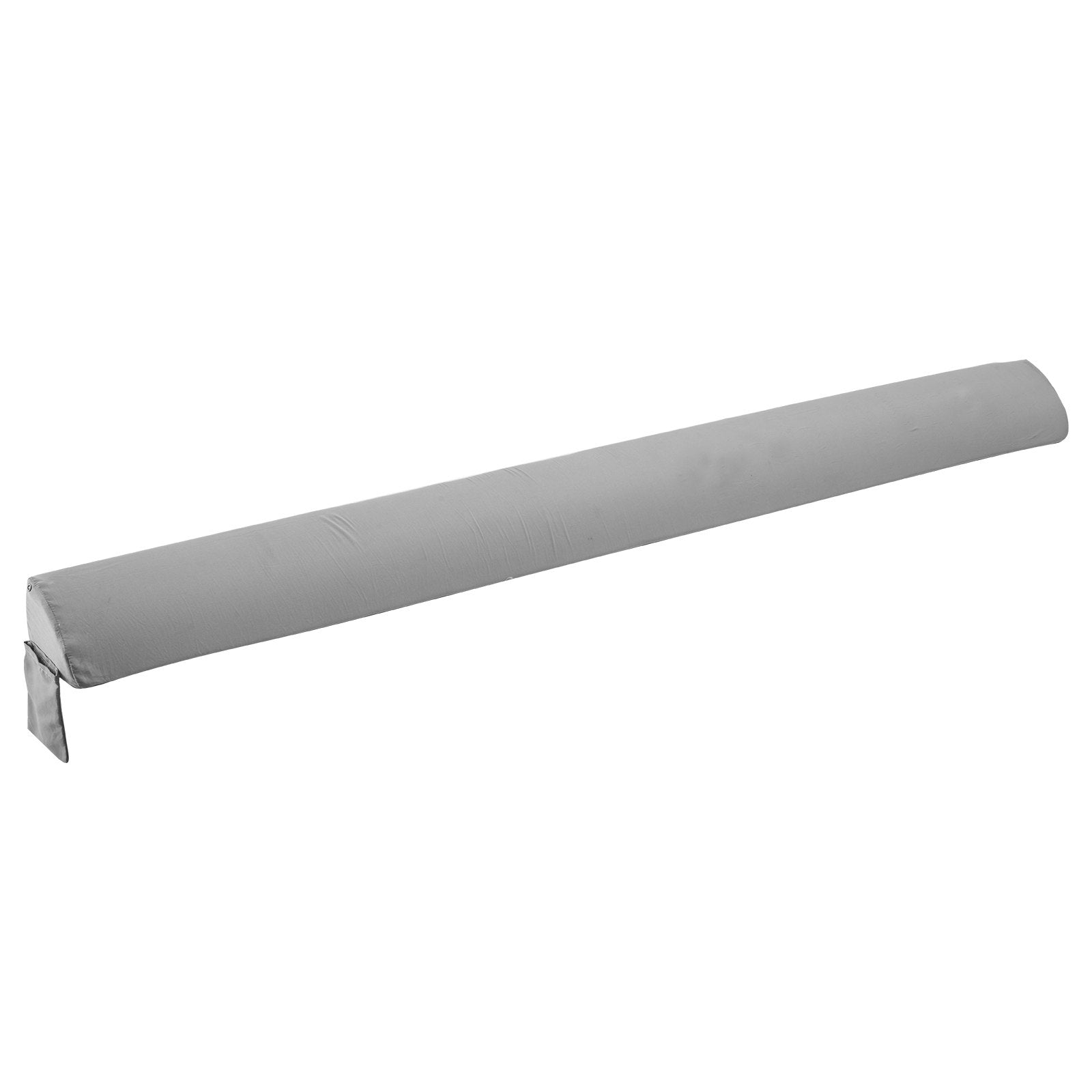 King Size Bed Wedge Pillow with Side Pocket - Headboard Gap Filler, Anti-Slip Design, Easy Clean, 25D Foam Support, Gray