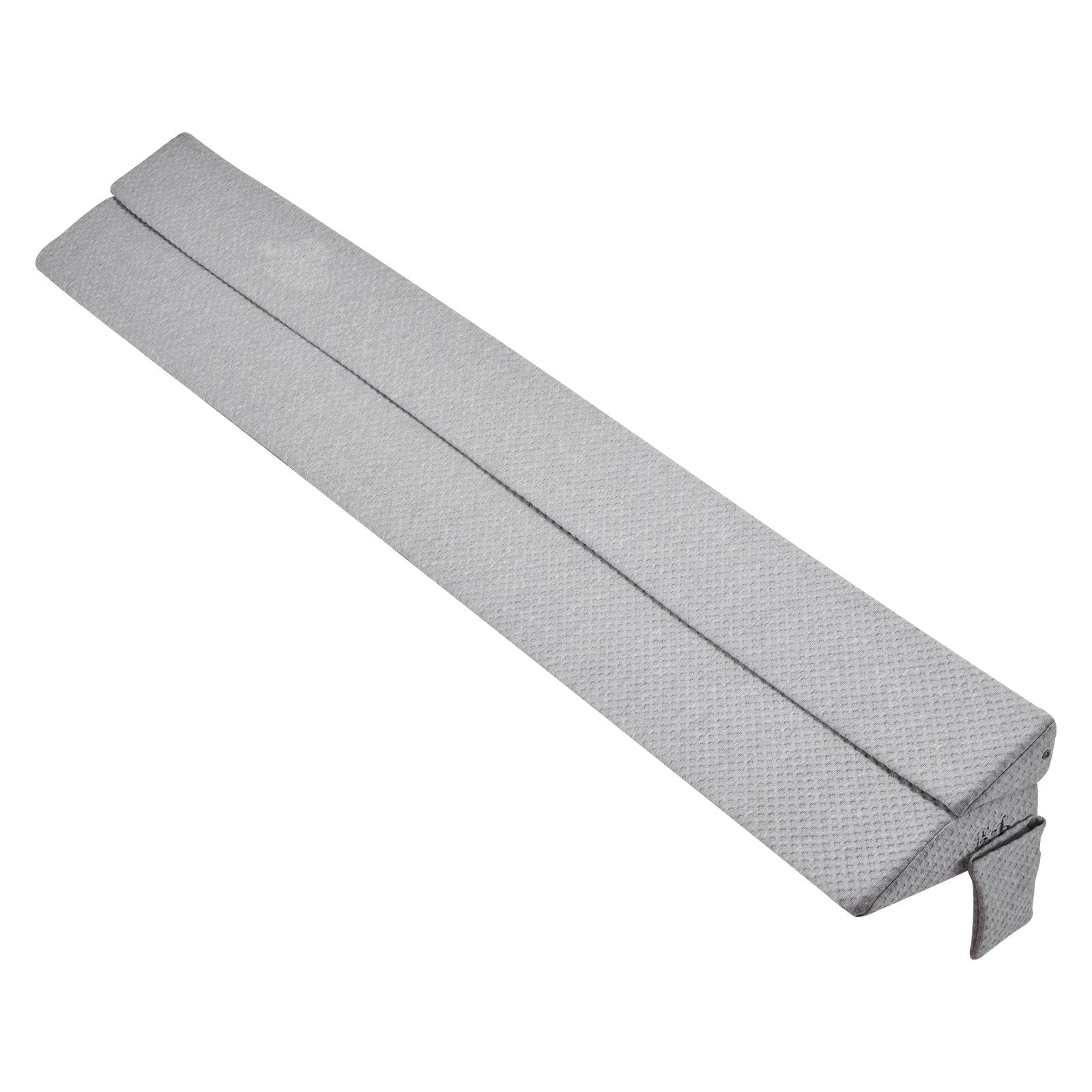 King Size Bed Wedge Pillow with Side Pocket - Gap Filler for Headboard & Mattress, 76"x10"x6", Gray, Anti-Slip, Easy Clean