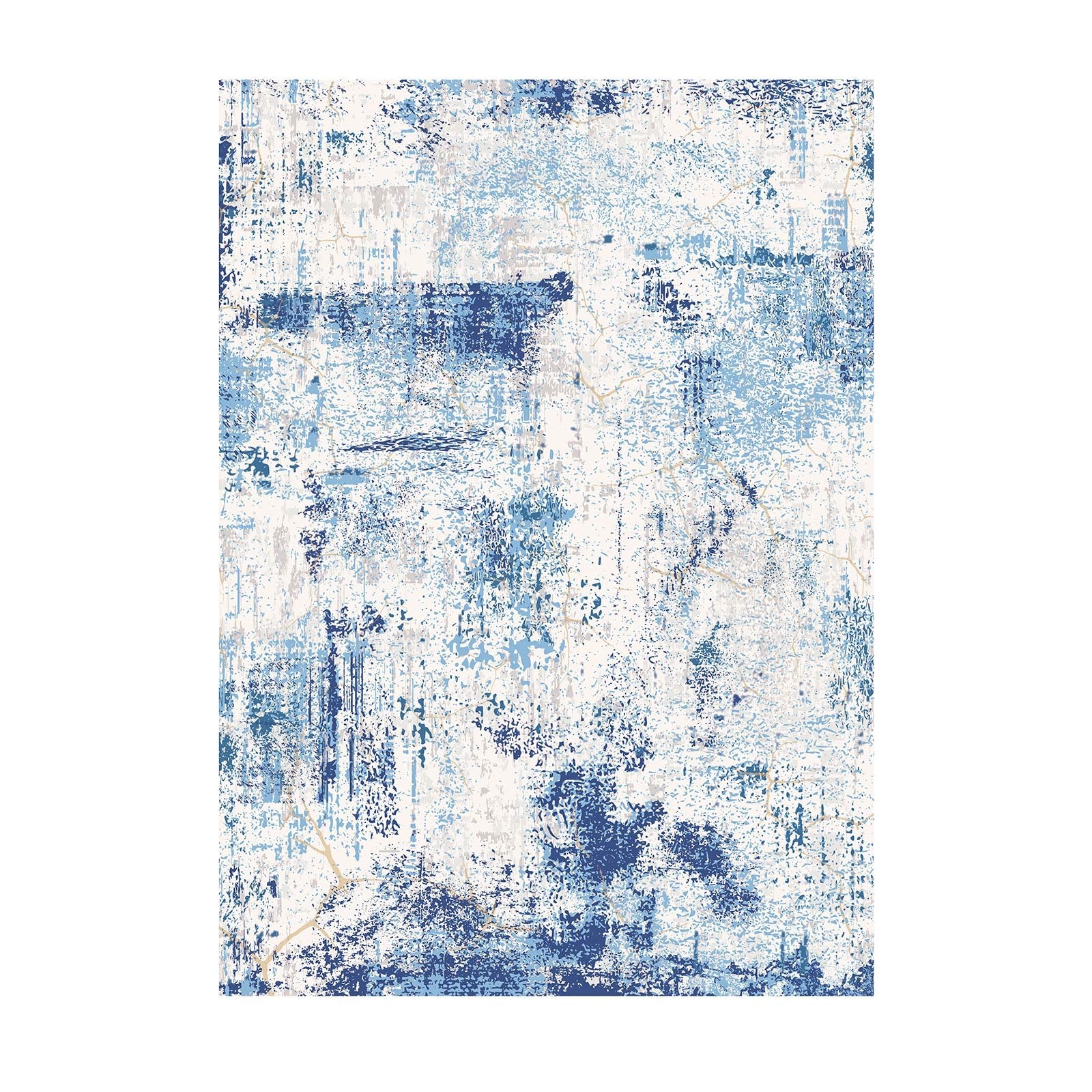 Large 5x7 ft Washable Blue Area Rug - Soft, Non-Slip, Tear-Resistant Carpet for Bedroom, Living Room, Kids Room, Office, Pet & Child Friendly