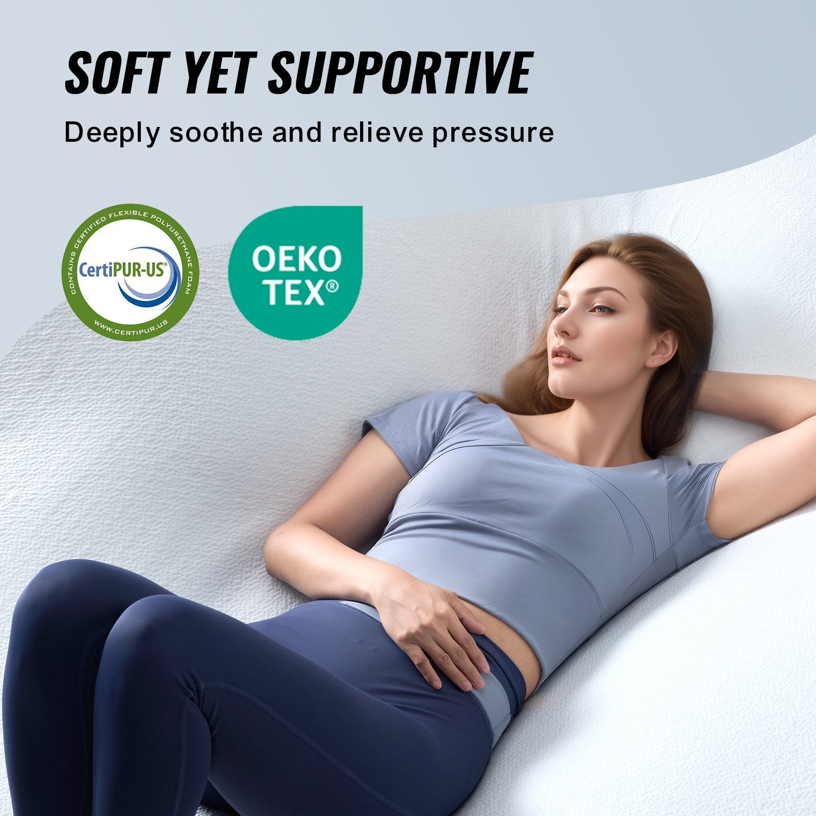 Queen Memory Foam Mattress Topper – 3" Thick, Cooling Gel Infused, Detachable, Washable, Comfy Support, Quick Setup, Enhances Sleep Quality