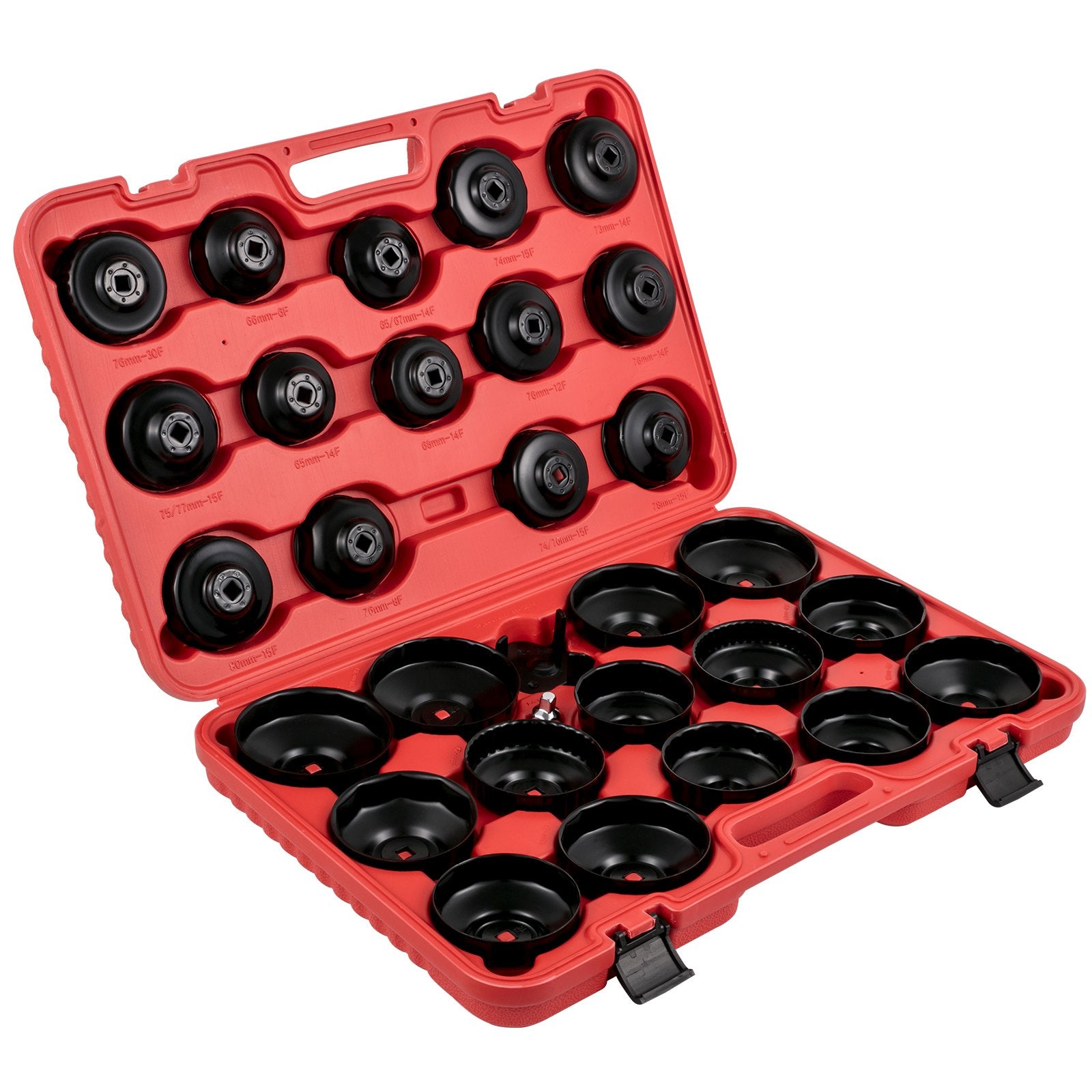 30-Piece Oil Filter Wrench Kit with Durable Electrocoated Steel Sockets, Low Profile 3/8" Drive, Compact Case for Easy Oil Filter Removal