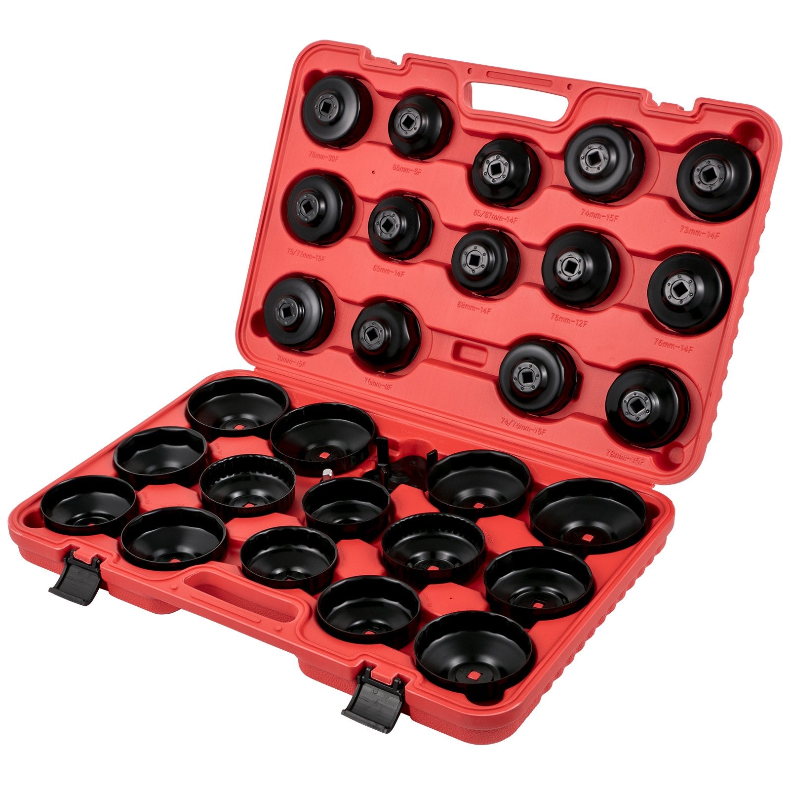 30-Piece Oil Filter Wrench Kit with Durable Electrocoated Steel Sockets, Low Profile 3/8" Drive, Compact Case for Easy Oil Filter Removal