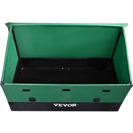 VEVOR Outdoor Storage Box, 230 Gallon Waterproof PE Tarpaulin Deck Box w/ Galvanized Frame, All-Weather Protection & Portable, for Camping, Garden, Poolside, and Yard, Brown & Blue