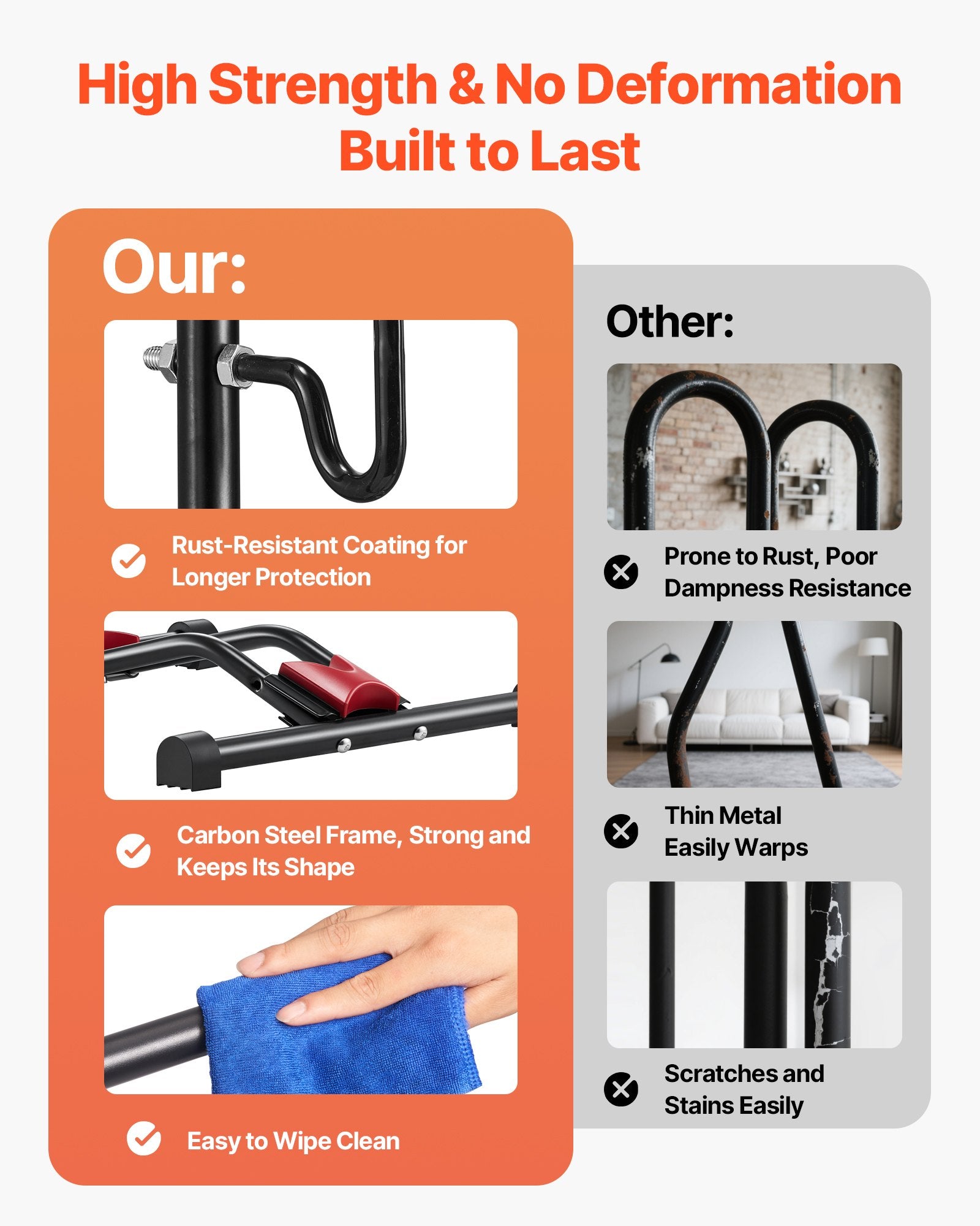 Versatile Bike Rack Stand for 16-27.5 Inch Bikes | Secure Floor Parking & Storage | Garage, Truck Bed, Indoor & Outdoor Use | Black Carbon Steel