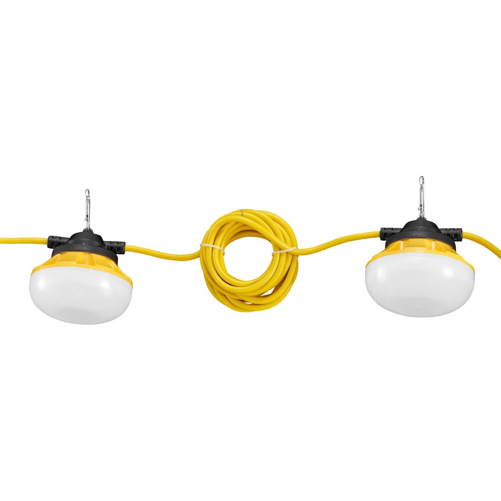 50FT Waterproof Construction String Lights, 5000K Daylight, 5000LM, 5-Bulb Work Light with Hanging Hooks for Indoor & Outdoor Sites