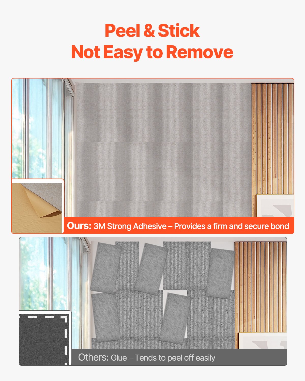 5PCS Self-Adhesive Acoustic Panels, High-Density Soundproof Foam for Home, Studio, Office, Theater - Polyester Fiber, Camel, 47.2 x 23.6 inches