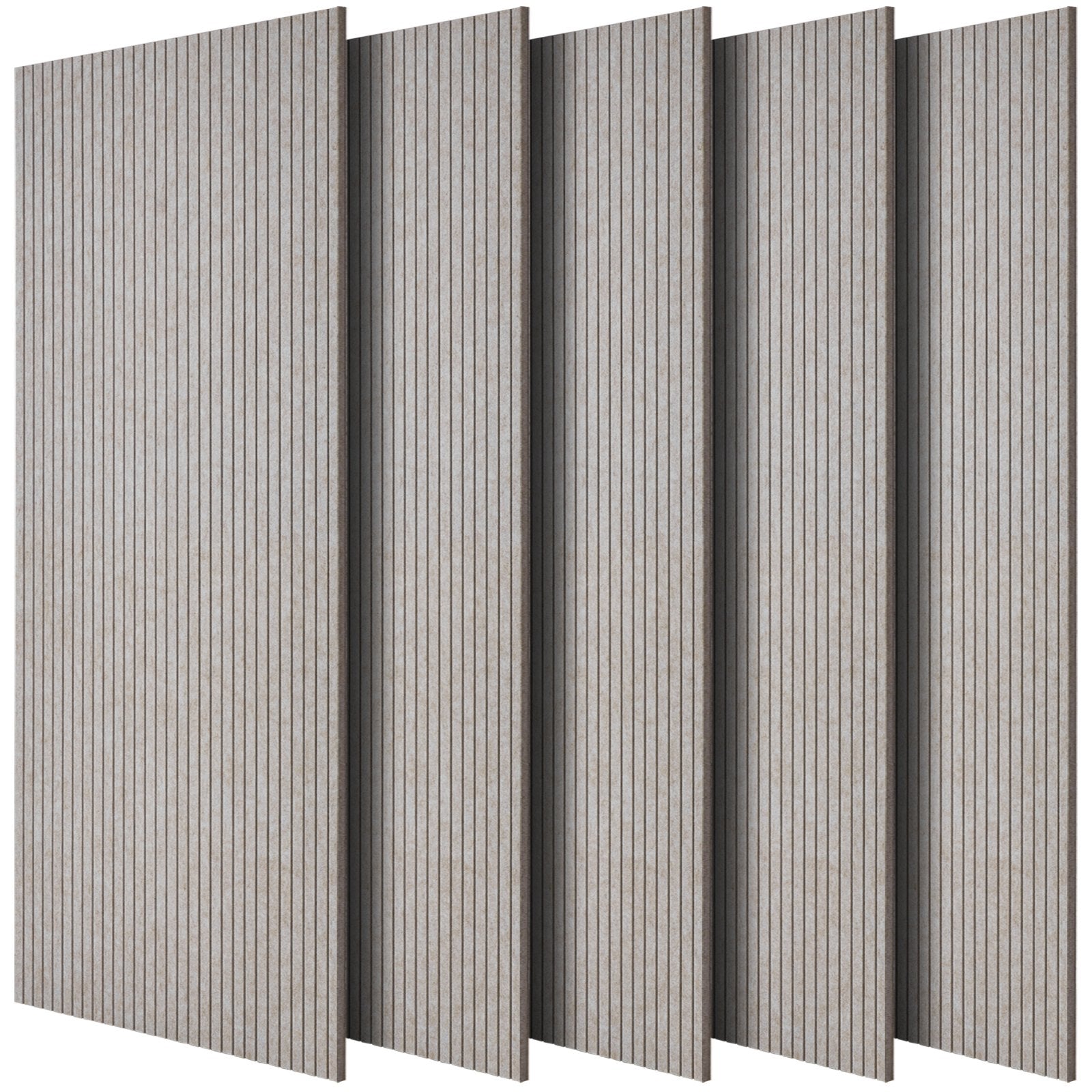 5PCS Self-Adhesive Acoustic Panels, High-Density Soundproof Foam for Home, Studio, Office, Theater - Polyester Fiber, Camel, 47.2 x 23.6 inches