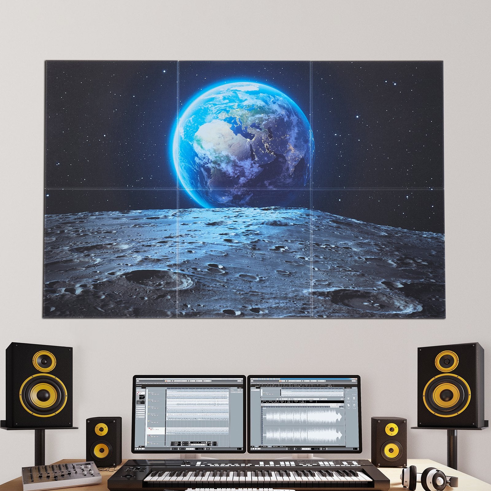 Acoustic Panels 6 Pack - Large Soundproof Wall Tiles 70.87"x47.24", Self-Adhesive Absorbing Boards for Home, Studio, Office, Theater, Gaming Room Decor