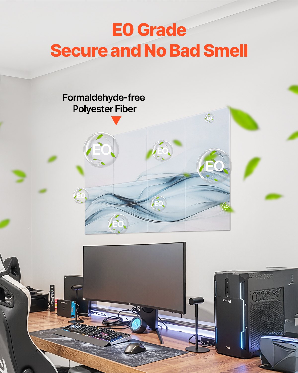 8 Pack Art Acoustic Panels - Soundproof Wall Tiles with Self-Adhesive Backing for Home, Office, Studio, Theater, Gaming Room, Easy Installation