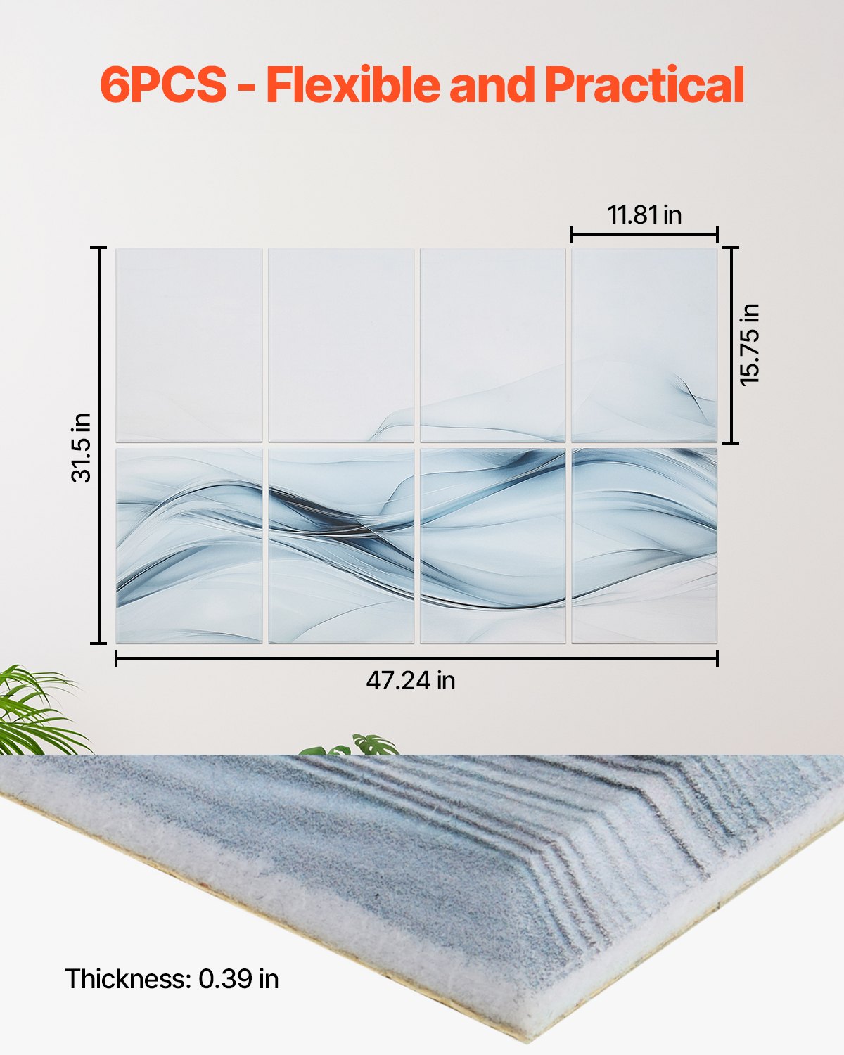 8 Pack Art Acoustic Panels - Soundproof Wall Tiles with Self-Adhesive Backing for Home, Office, Studio, Theater, Gaming Room, Easy Installation