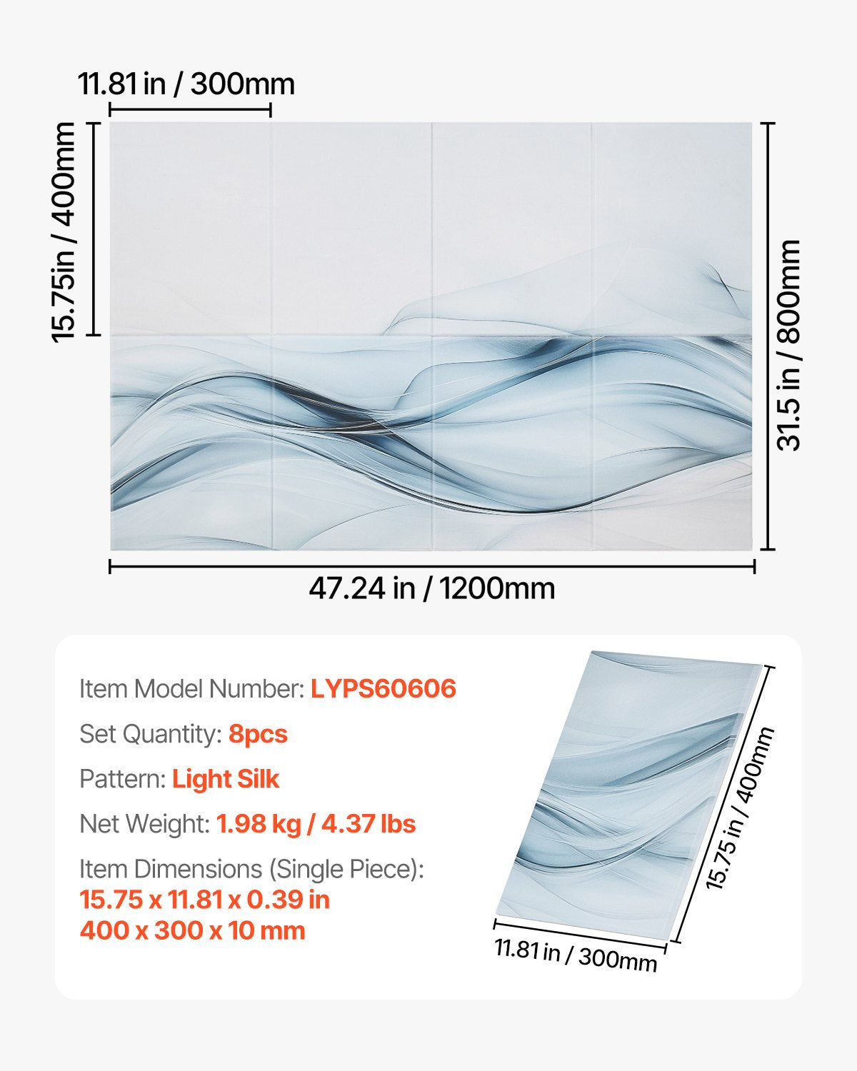 8 Pack Art Acoustic Panels - Soundproof Wall Tiles with Self-Adhesive Backing for Home, Office, Studio, Theater, Gaming Room, Easy Installation