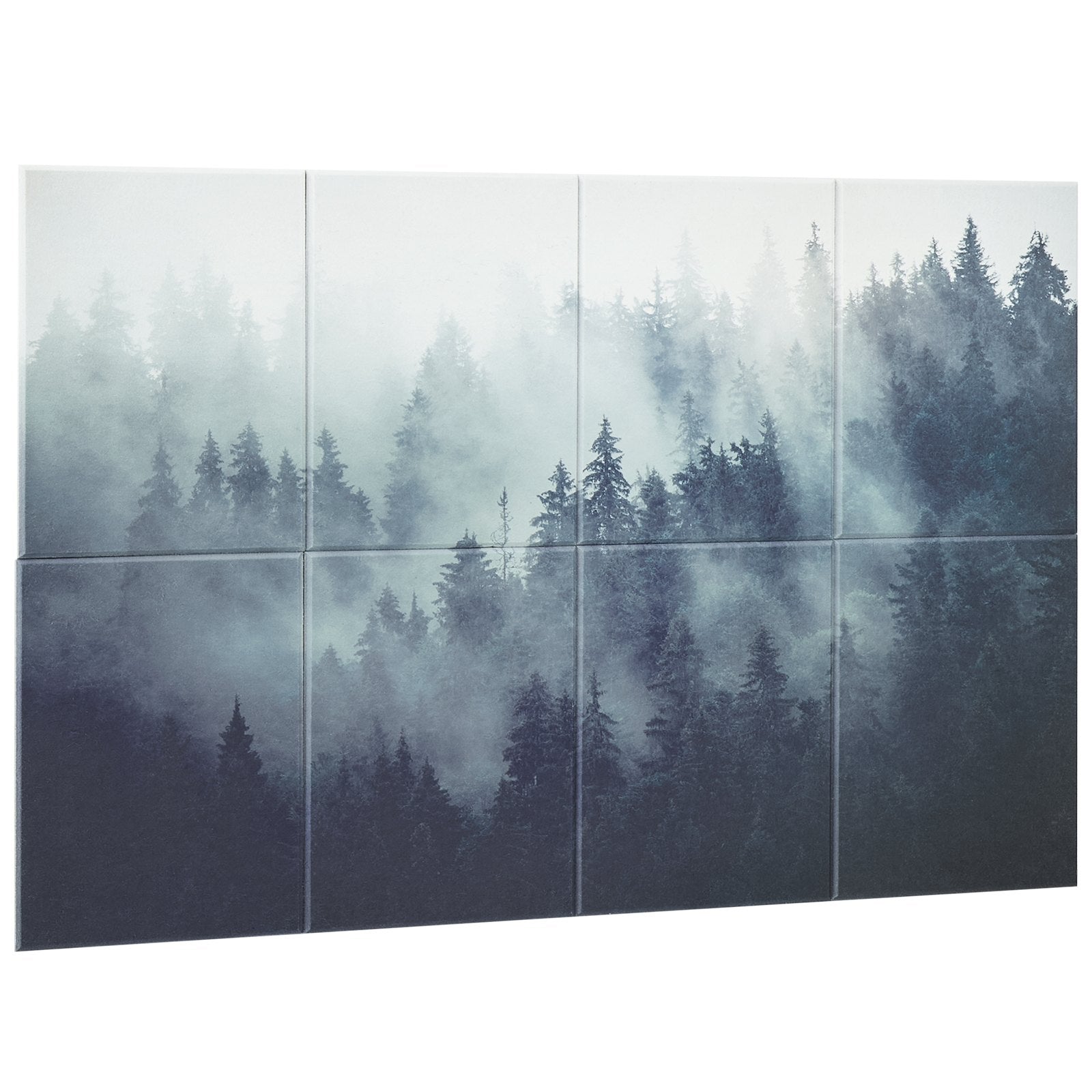 8 Pack Decorative Acoustic Panels, 63"x23.6" Sound Dampening Wall Tiles for Home, Office, Studio, Theater - Easy Install, Self-Adhesive, Dark Forest Design