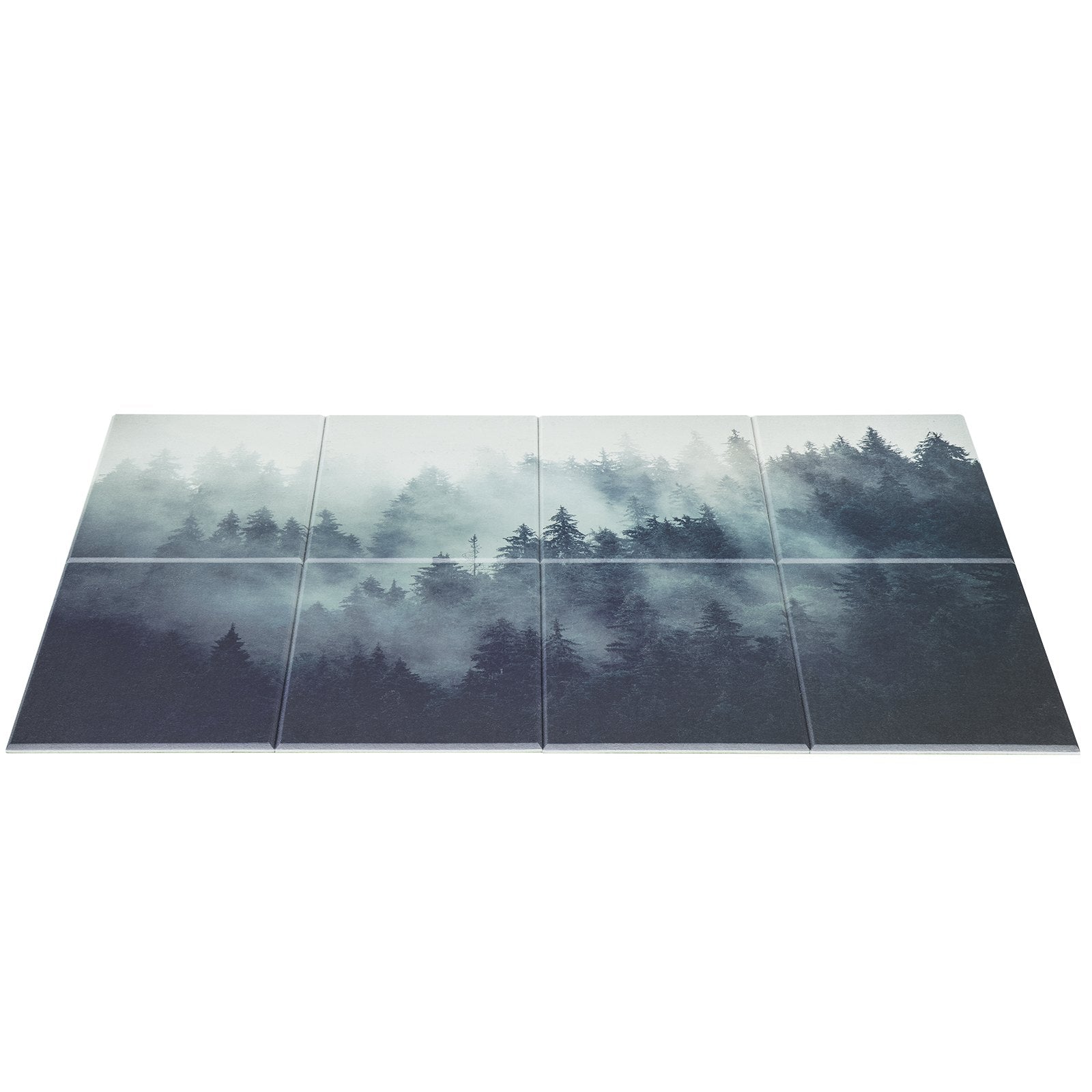 8 Pack Decorative Acoustic Panels, 63"x23.6" Sound Dampening Wall Tiles for Home, Office, Studio, Theater - Easy Install, Self-Adhesive, Dark Forest Design