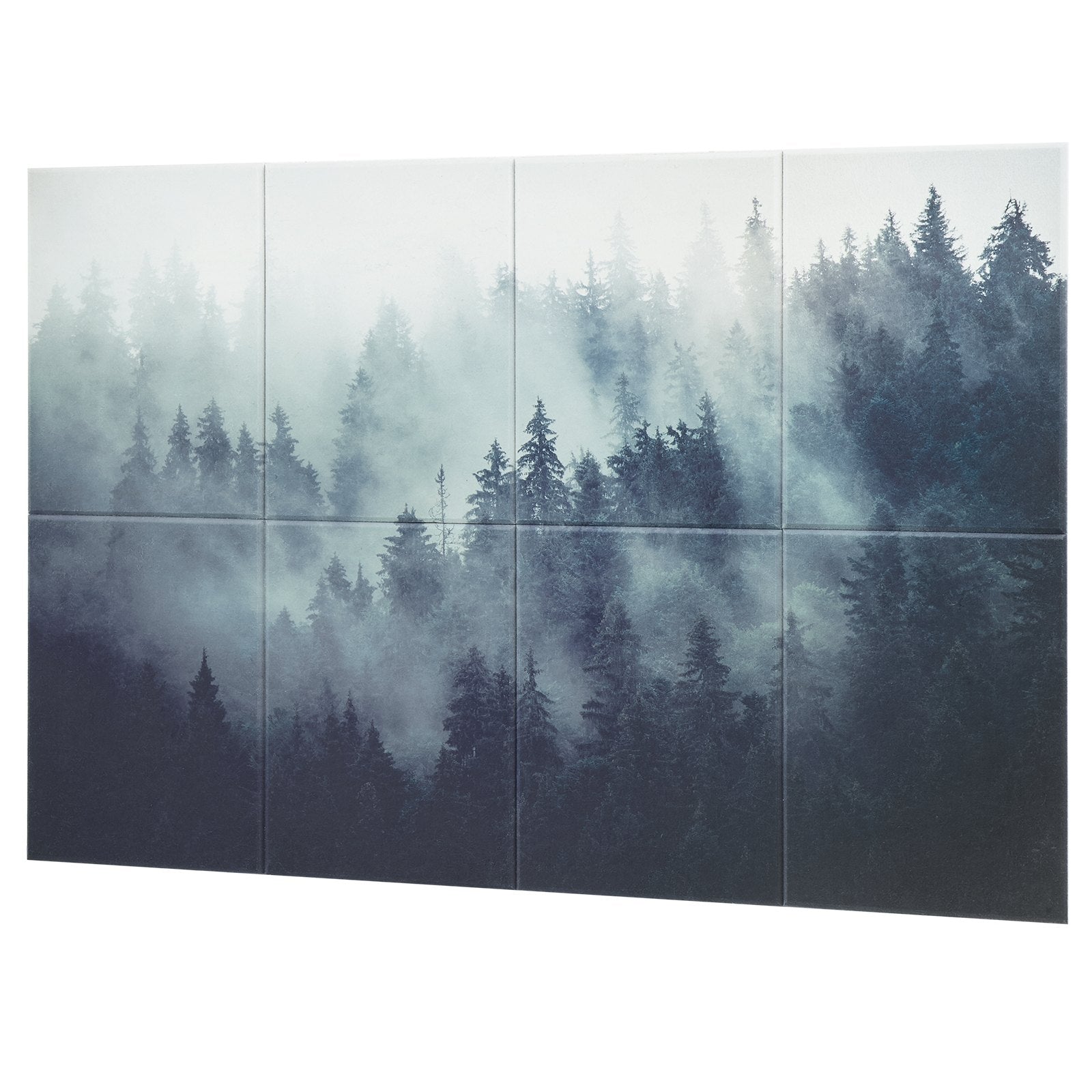 8 Pack Decorative Acoustic Panels, 63"x23.6" Sound Dampening Wall Tiles for Home, Office, Studio, Theater - Easy Install, Self-Adhesive, Dark Forest Design