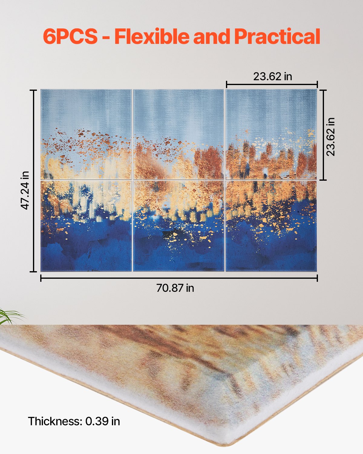 6 Pack Self-Adhesive Art Acoustic Panels - Decorative Soundproof Wall Tiles for Home, Office, Studio, Gaming Room, Theater, Pastel Design