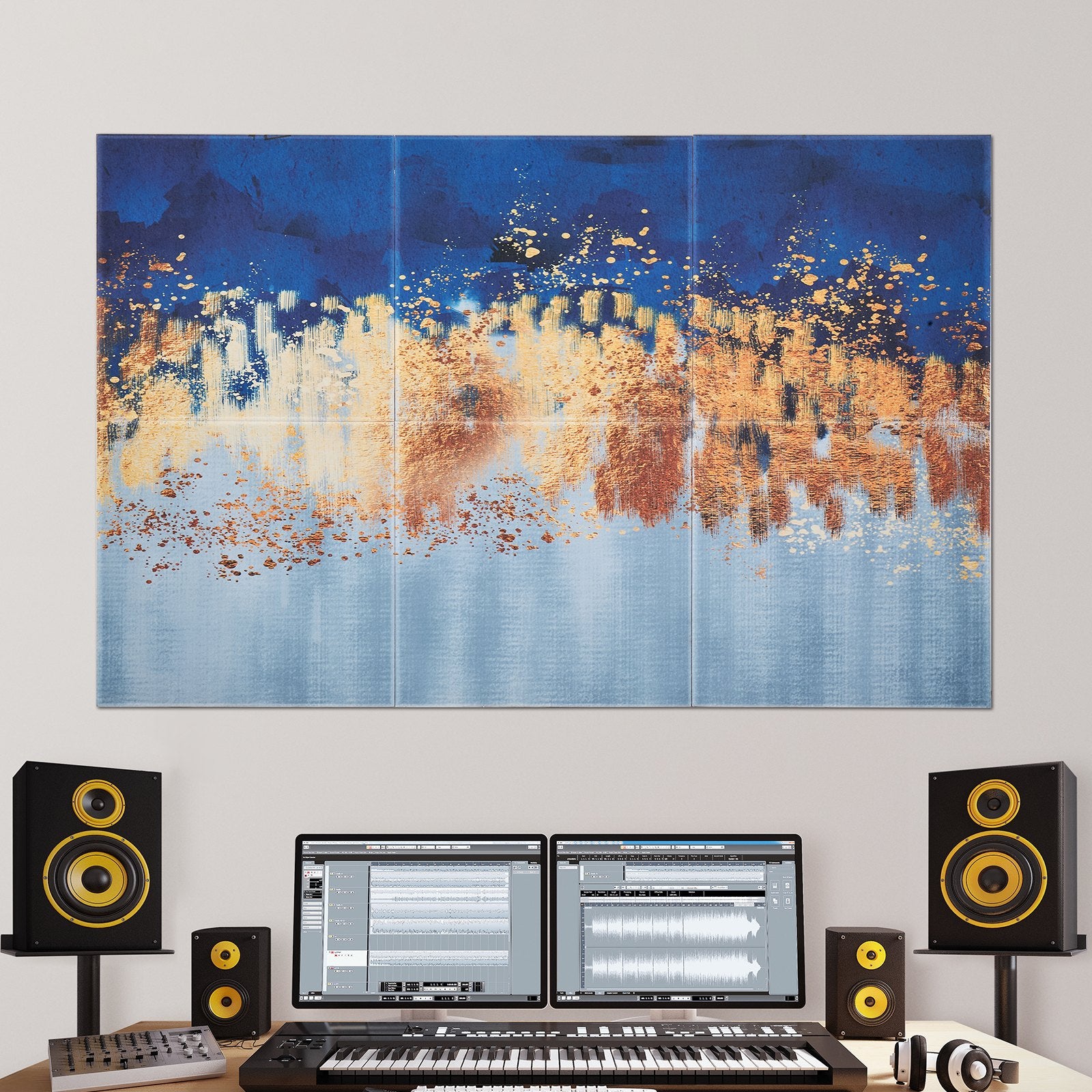 6 Pack Self-Adhesive Art Acoustic Panels - Decorative Soundproof Wall Tiles for Home, Office, Studio, Gaming Room, Theater, Pastel Design