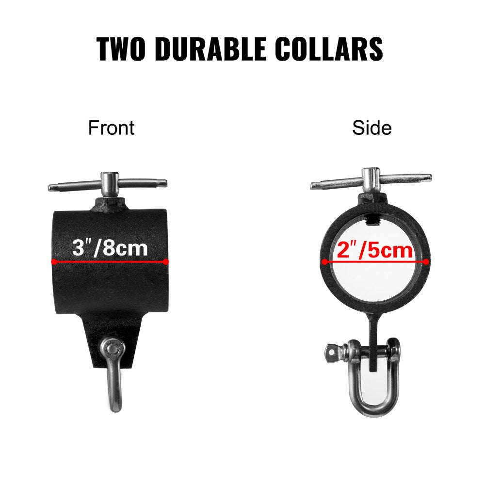 VEVOR Weight Lifting Chains, 1 Pair 26LBS/12KG Weight Lifting Chains,Bench Press Chains with Collars, 5.2FT Barbell Chains Weight Chains for Power Lifting, Silver