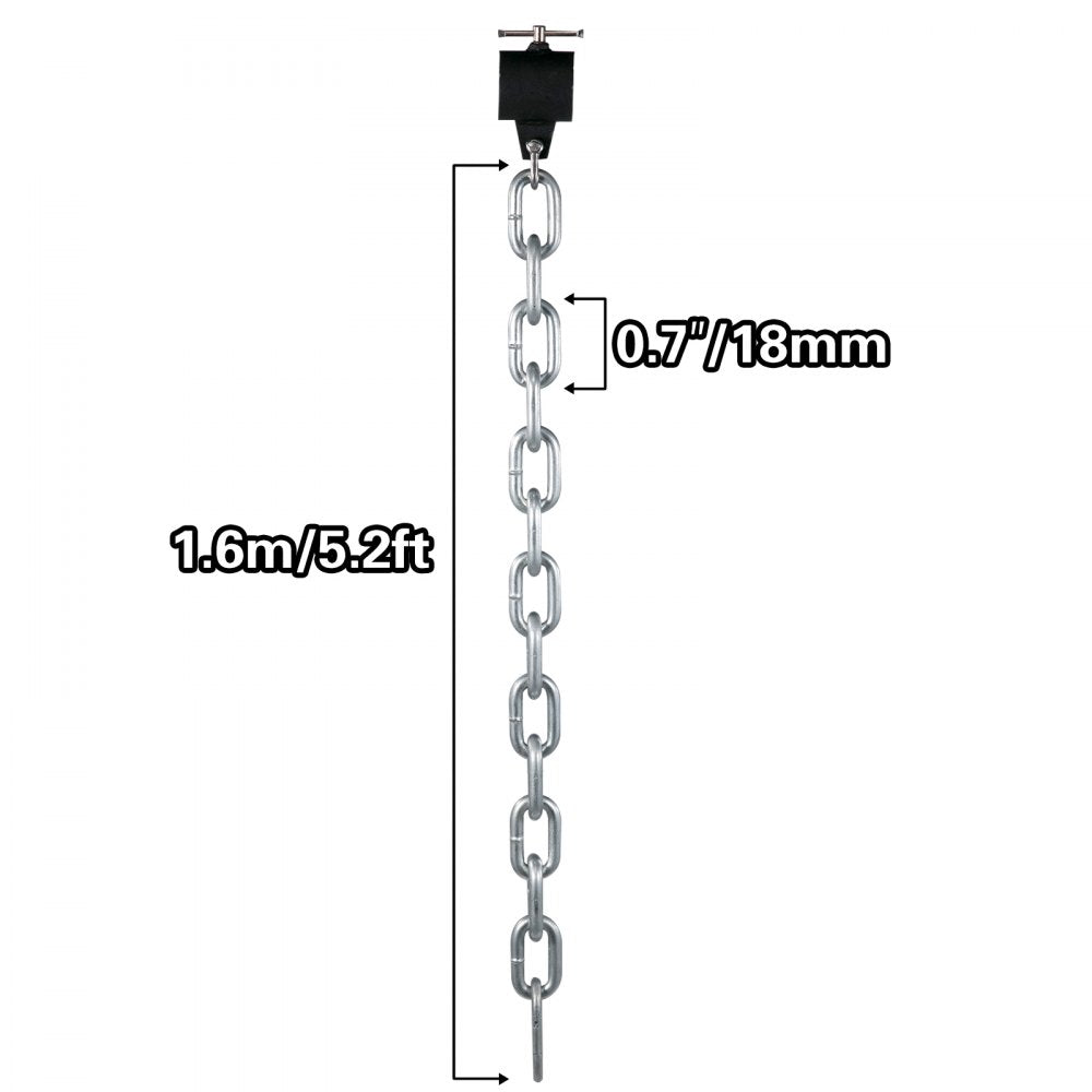 VEVOR Weight Lifting Chains, 1 Pair 26LBS/12KG Weight Lifting Chains,Bench Press Chains with Collars, 5.2FT Barbell Chains Weight Chains for Power Lifting, Silver
