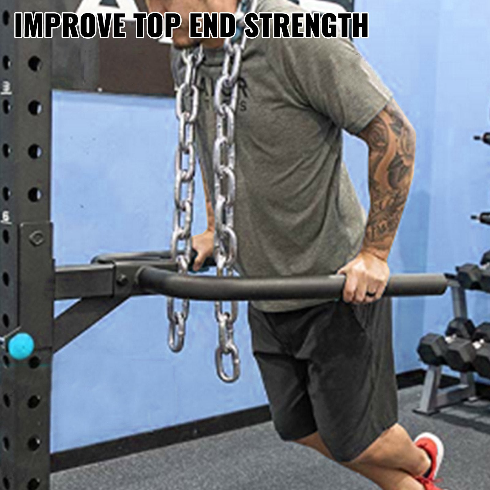 Heavy-Duty 26LBS/12KG Weight Lifting Chains, 5.2FT Barbell Chains with Collars for Powerlifting, Bench Press, Strength Training Equipment