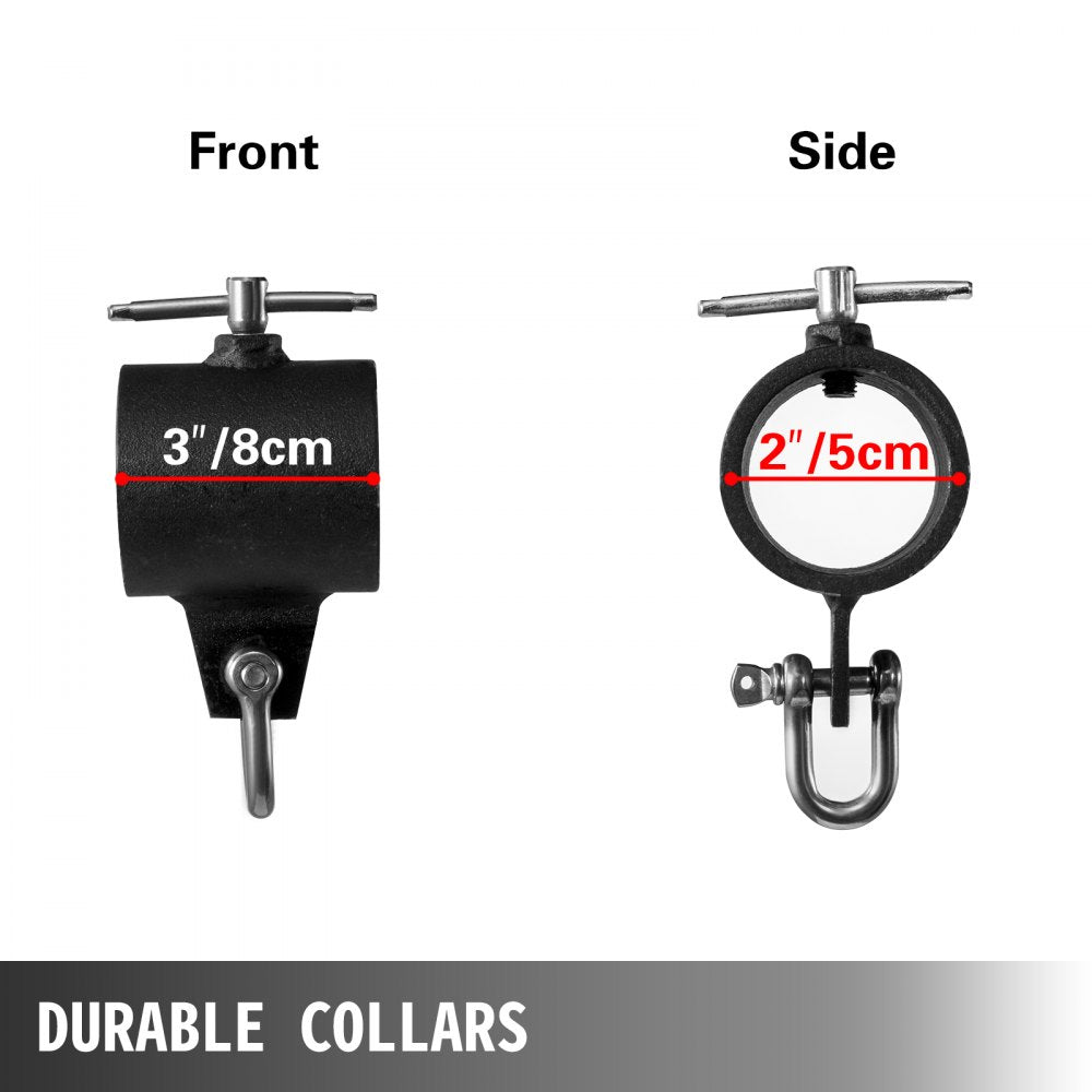 VEVOR Weight Lifting Chains, 1 Pair 35LBS/16kg Weight lifting Chains,Bench Press Chains with Collars, 5.2ft Barbell Chains Weight Chains for Power Lifting, Silver