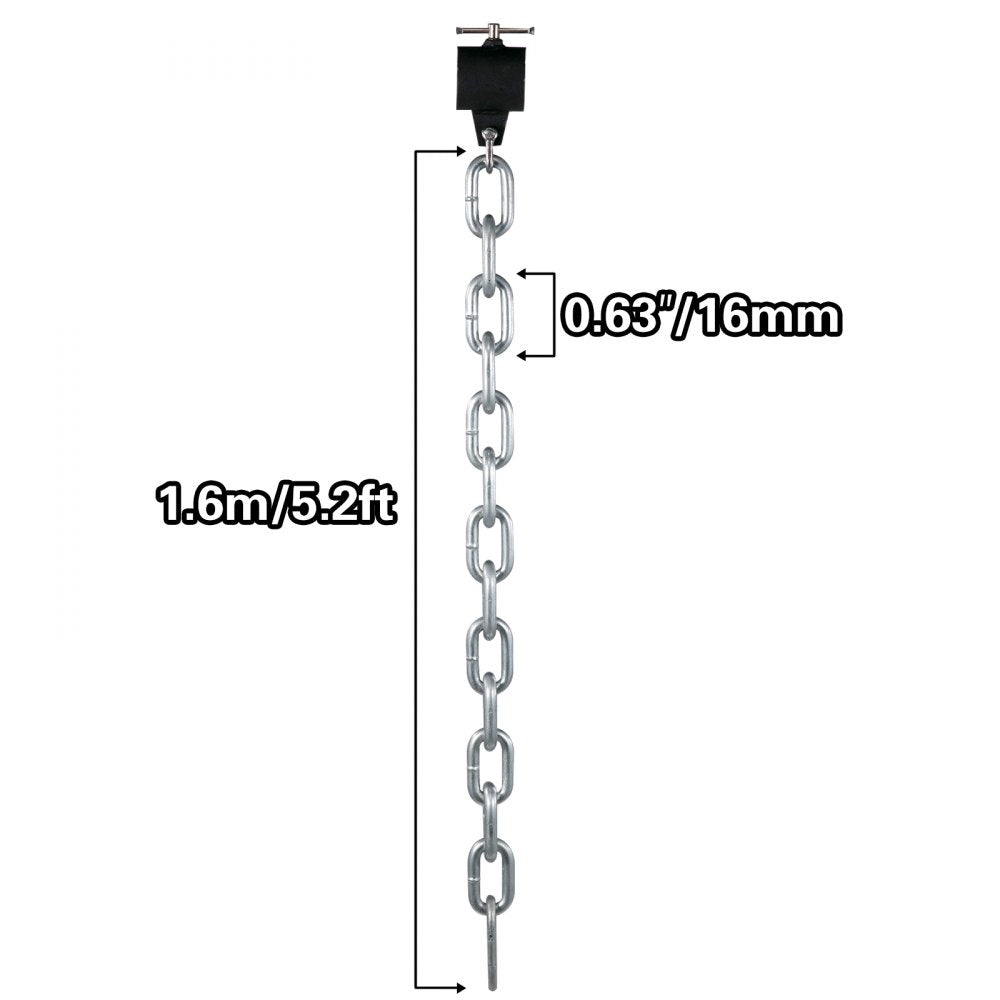 VEVOR Weight Lifting Chains, 1 Pair 35LBS/16kg Weight lifting Chains,Bench Press Chains with Collars, 5.2ft Barbell Chains Weight Chains for Power Lifting, Silver