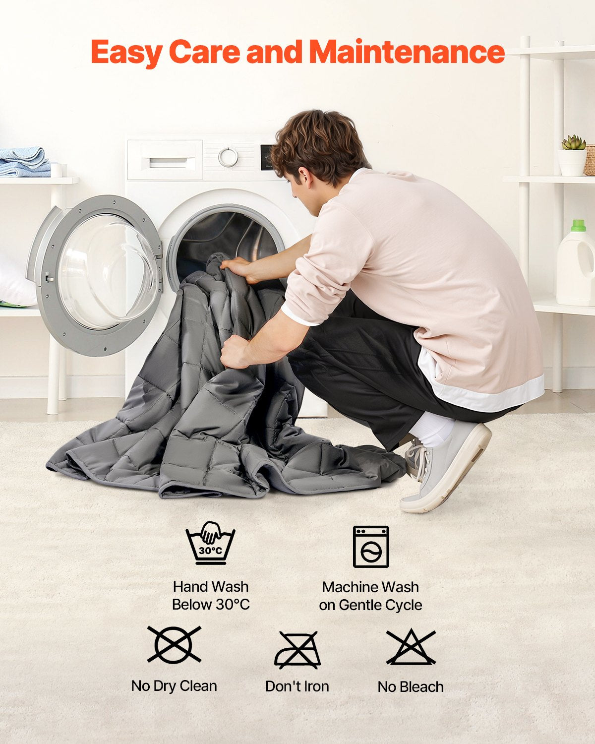 King Size 25 lbs Weighted Blanket for Adults 250-310 lbs, Cooling & Breathable with Glass Beads, Anxiety Relief & Better Sleep, Grey