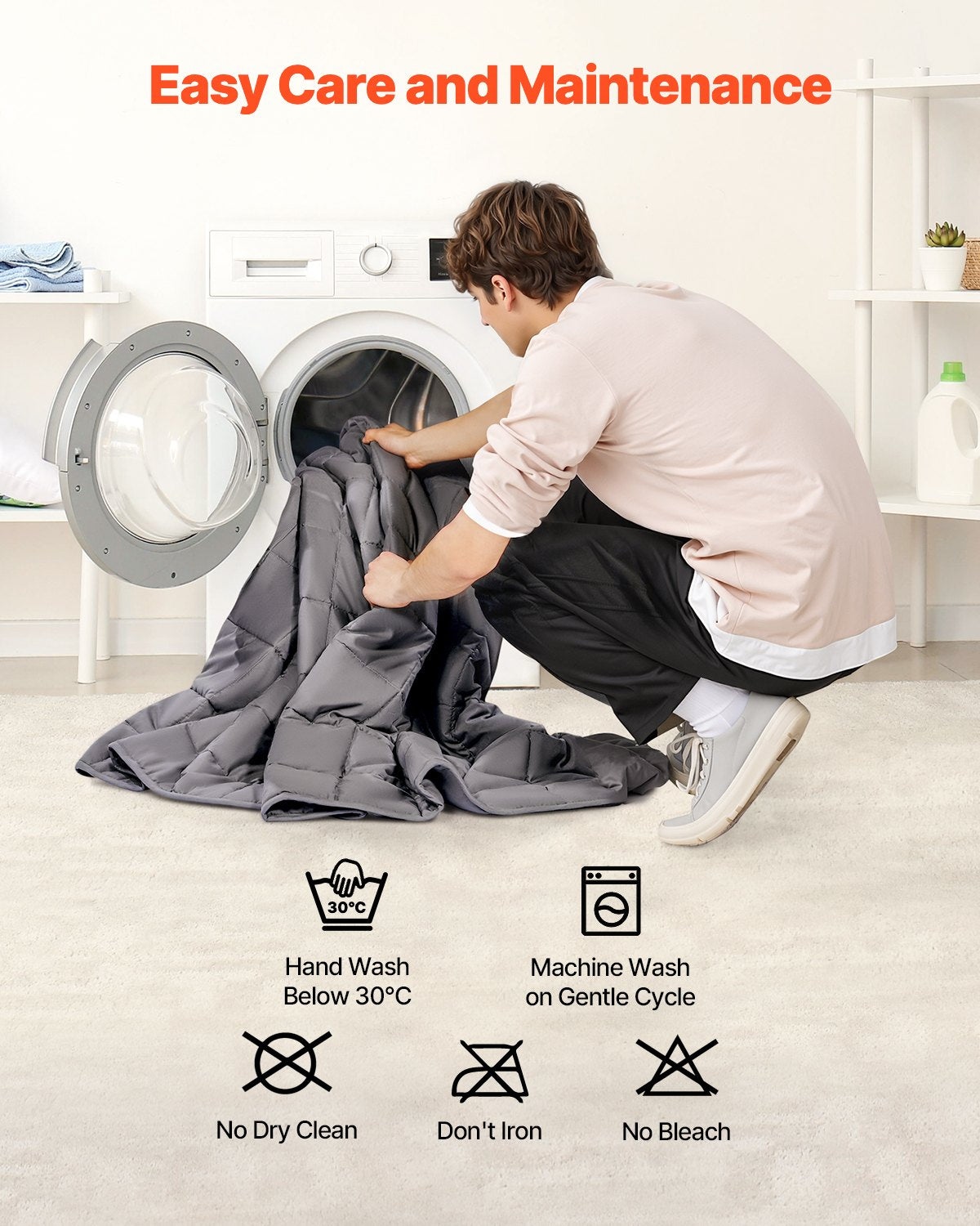King Size Weighted Blanket for Adults 250-310 lbs, 25 lbs, 80x87 in, Soft Cotton, Glass Beads, Breathable, Stress Relief, Sleep Aid, Grey