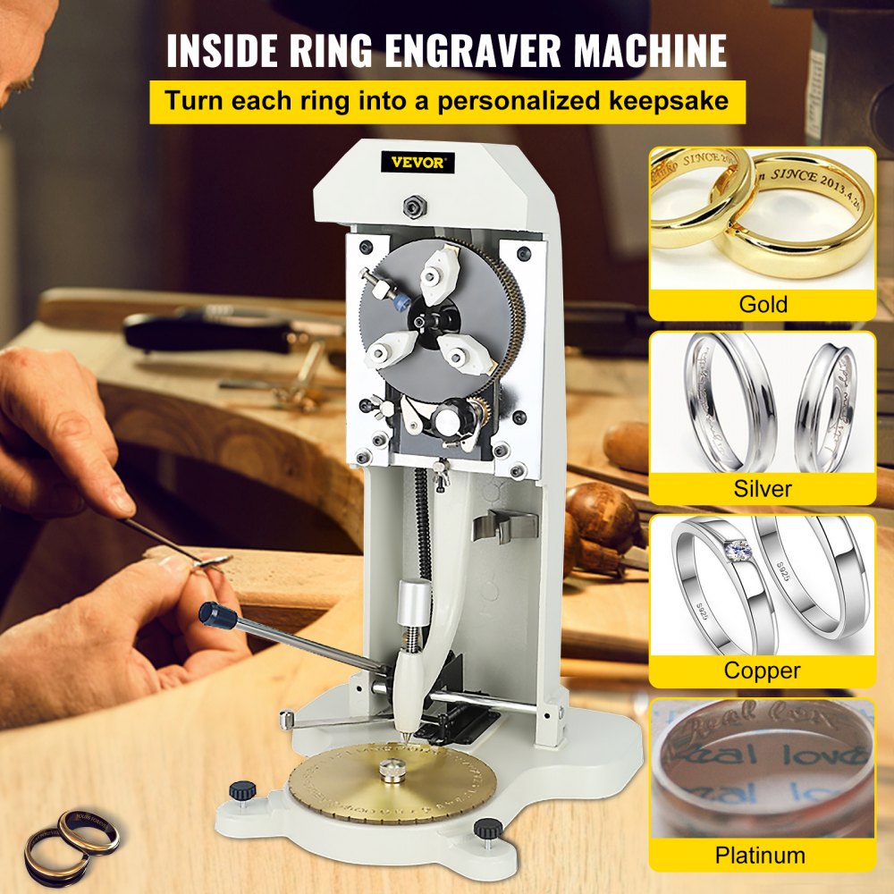 Jewelry Engraving Machine for Inside Ring with Standard Block Dial