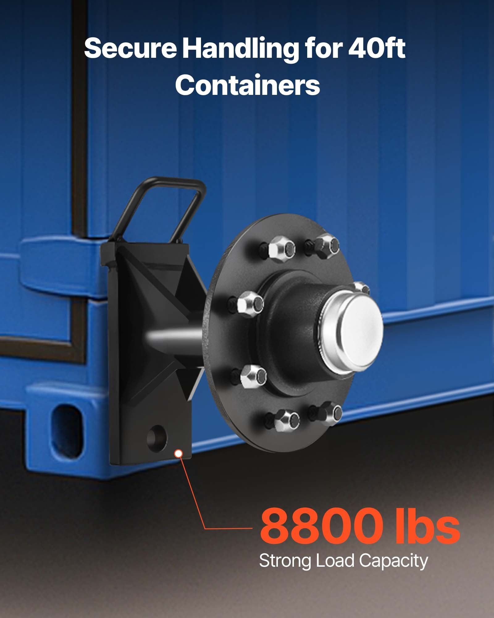 Heavy Duty 8-Lug Shipping Container Wheels Kit with Ratchet Tie Down - Effortless Moving & Secure Transport for 20-40 ft Containers