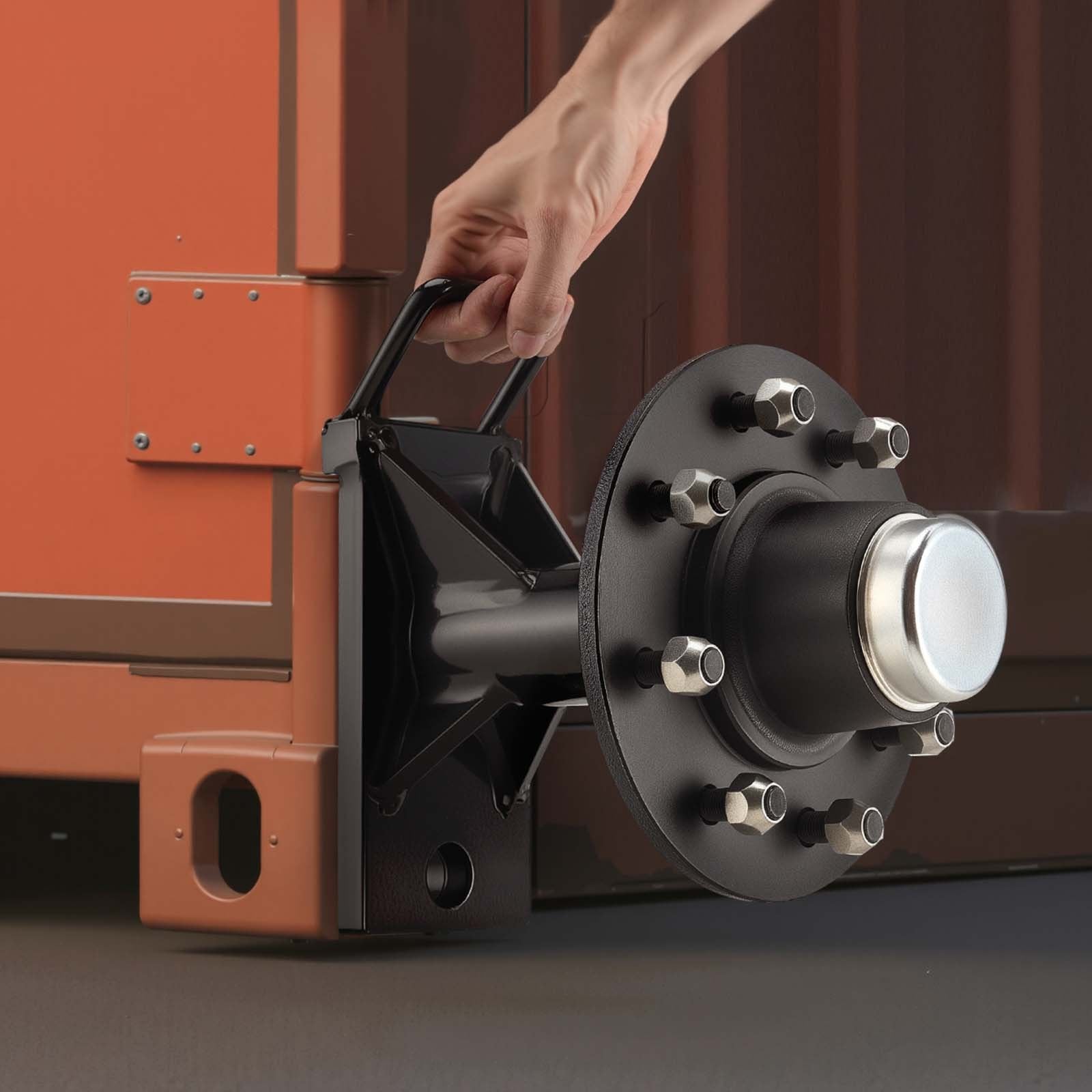 Heavy Duty 8-Lug Shipping Container Wheels Kit with Ratchet Tie Down - Effortless Moving & Secure Transport for 20-40 ft Containers