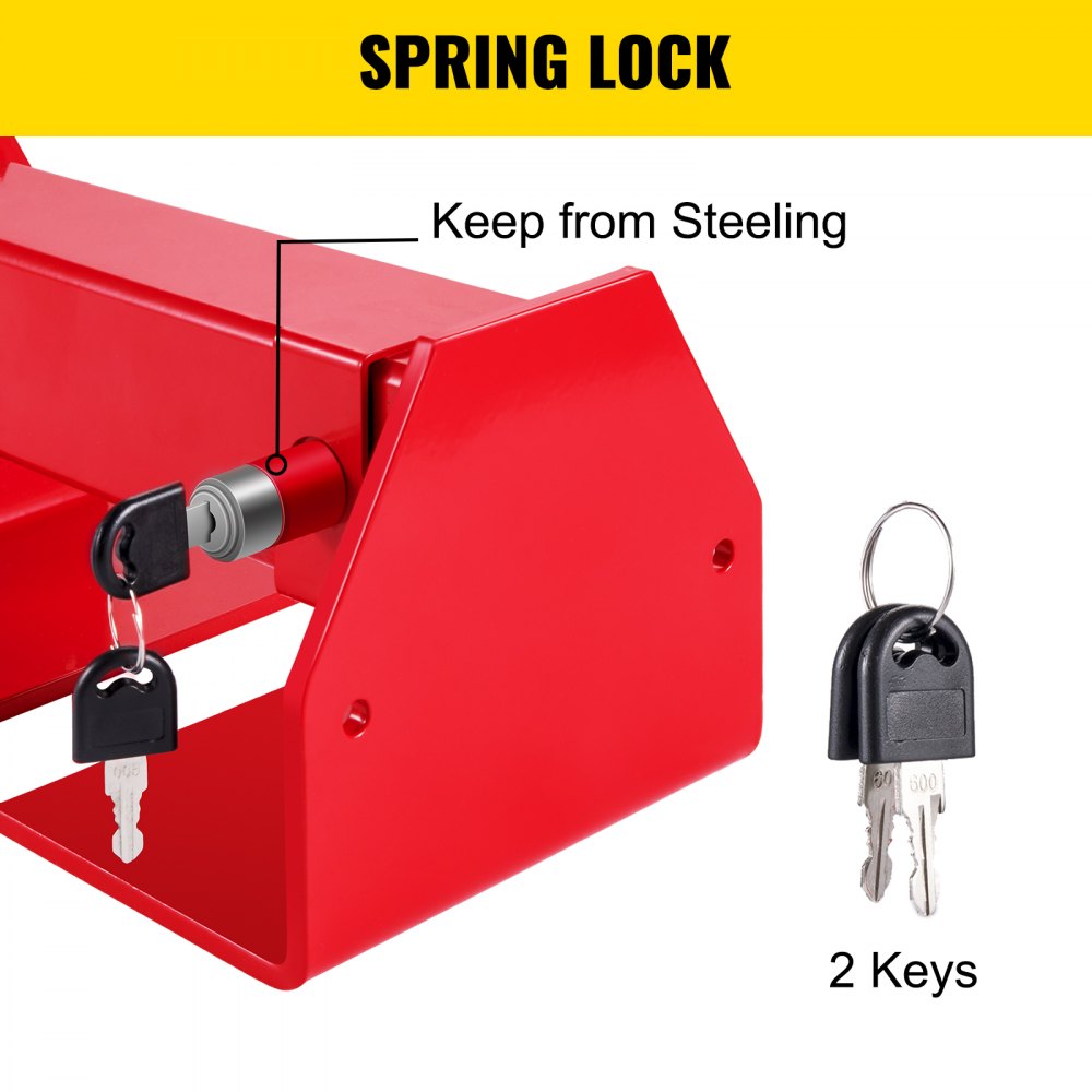 Adjustable Red Cargo Container and Semi Truck Door Lock with Keys and Spring Mechanism for Secure Shipping and Trailer Box Protection