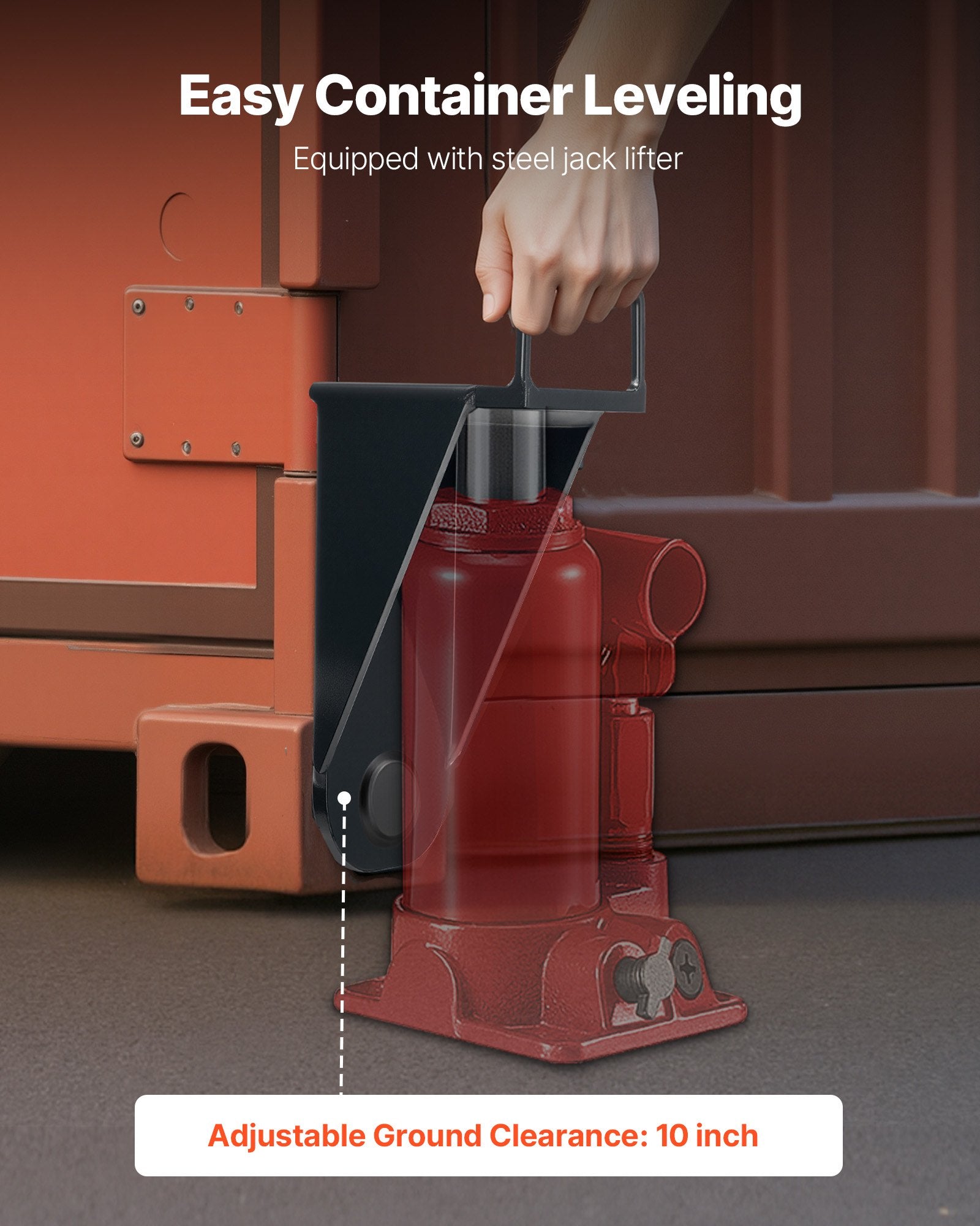 U-Shaped Handle Shipping Container Jack Lug, Heavy Duty & Weatherproof Storage Leveler for Logistics, Warehouse & Ground Clearance
