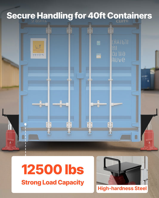 Heavy Duty Shipping Container Jack Lug 2-Pack with U-Shaped Handle - Durable, Rustproof Leveler for Logistics & Warehouse Management, Sun & Rain Resistant