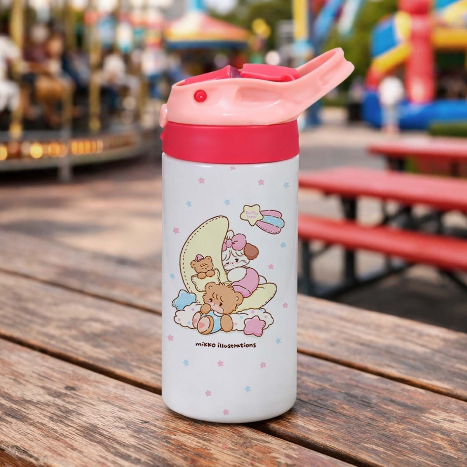 12 oz Kids Sublimation Water Bottles, 12 Pack Set - Food-Grade Stainless Steel Tumblers with Lids and Straws for DIY Customization