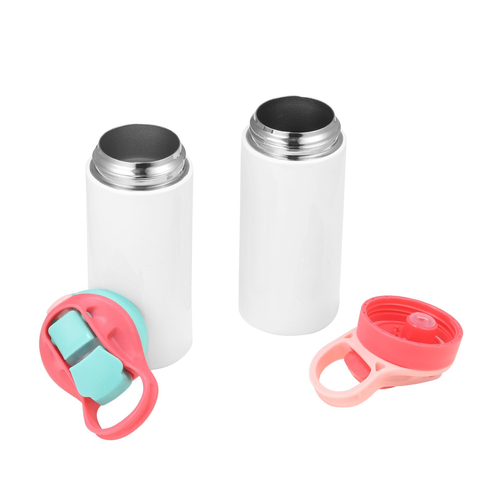 12 oz Kids Sublimation Water Bottles, 12 Pack Set - Food-Grade Stainless Steel Tumblers with Lids and Straws for DIY Customization