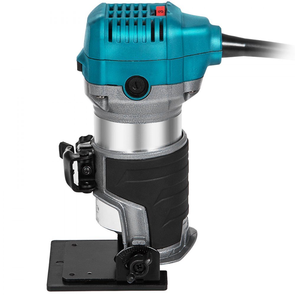 800W Max Torque Variable Speed 30,000RPM Compact Router with Collets 1/4" & 3/8" 1x Plunge Base & 1x Tilt Base