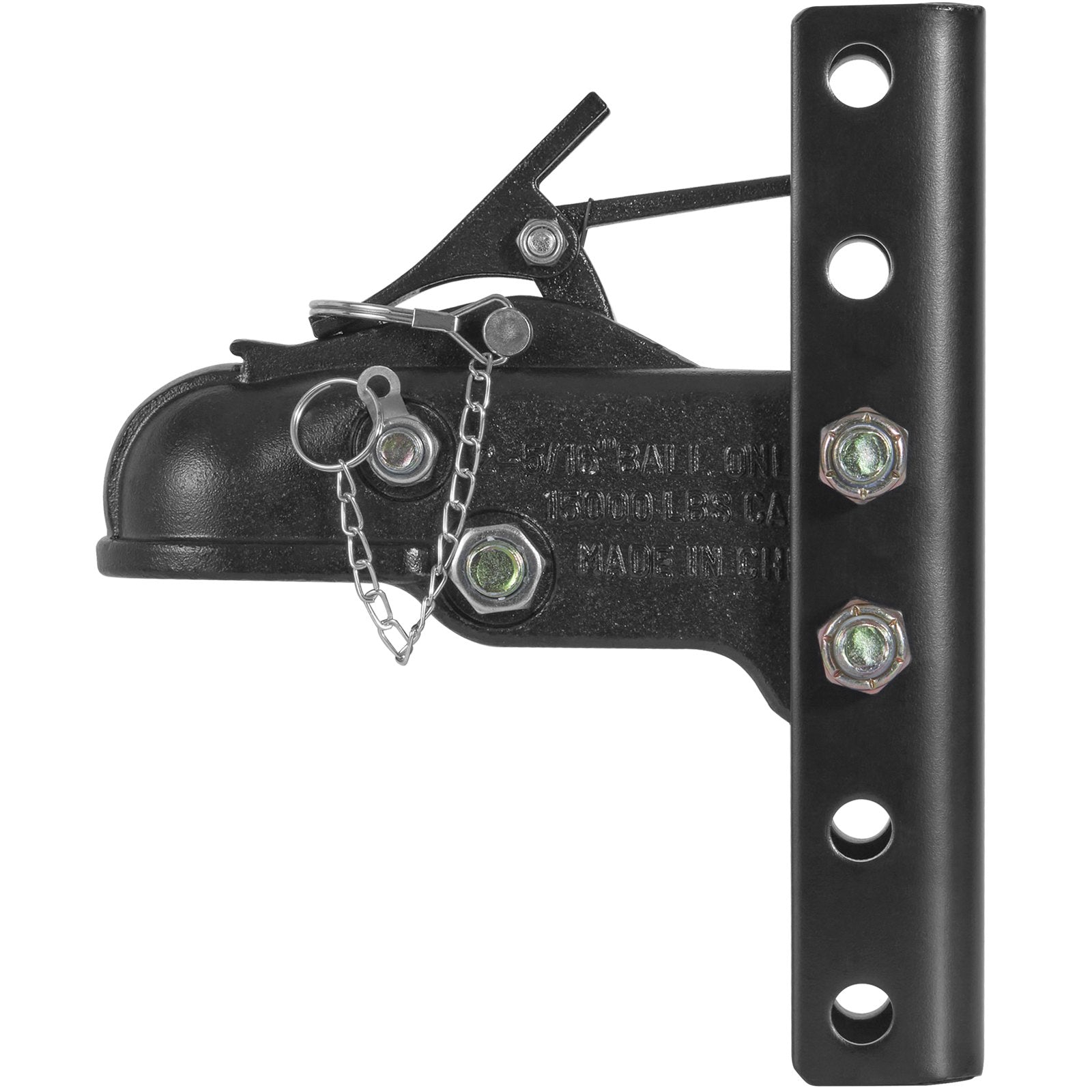 Heavy Duty Adjustable Trailer Coupler Kit, 2-5/16" Ball, 15,000 lbs Capacity, 5-Position Mount for Camper, Truck, SUV, Durable Black Coating