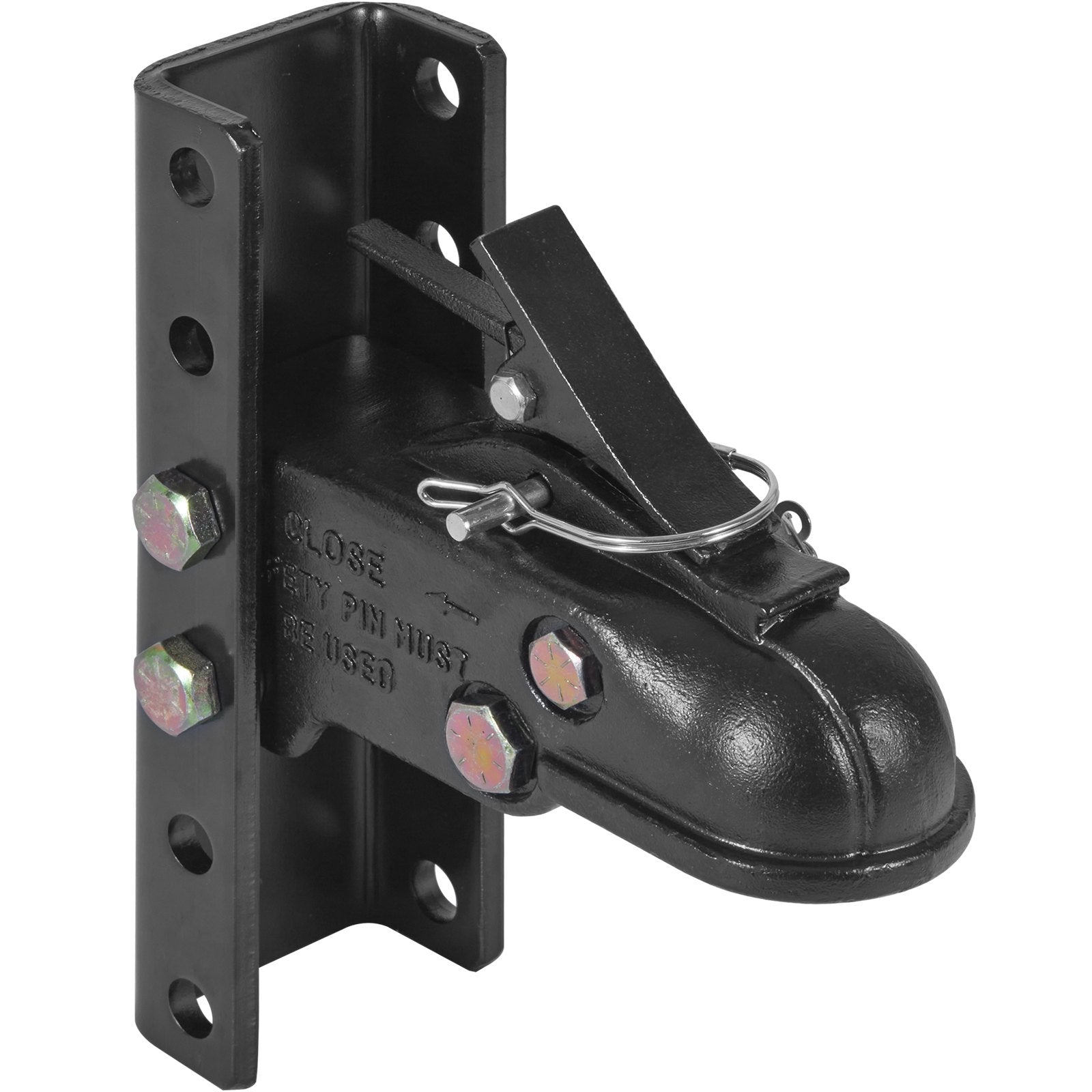 Heavy Duty Adjustable Trailer Coupler Kit, 2-5/16" Ball, 15,000 lbs Capacity, 5-Position Mount for Camper, Truck, SUV, Durable Black Coating