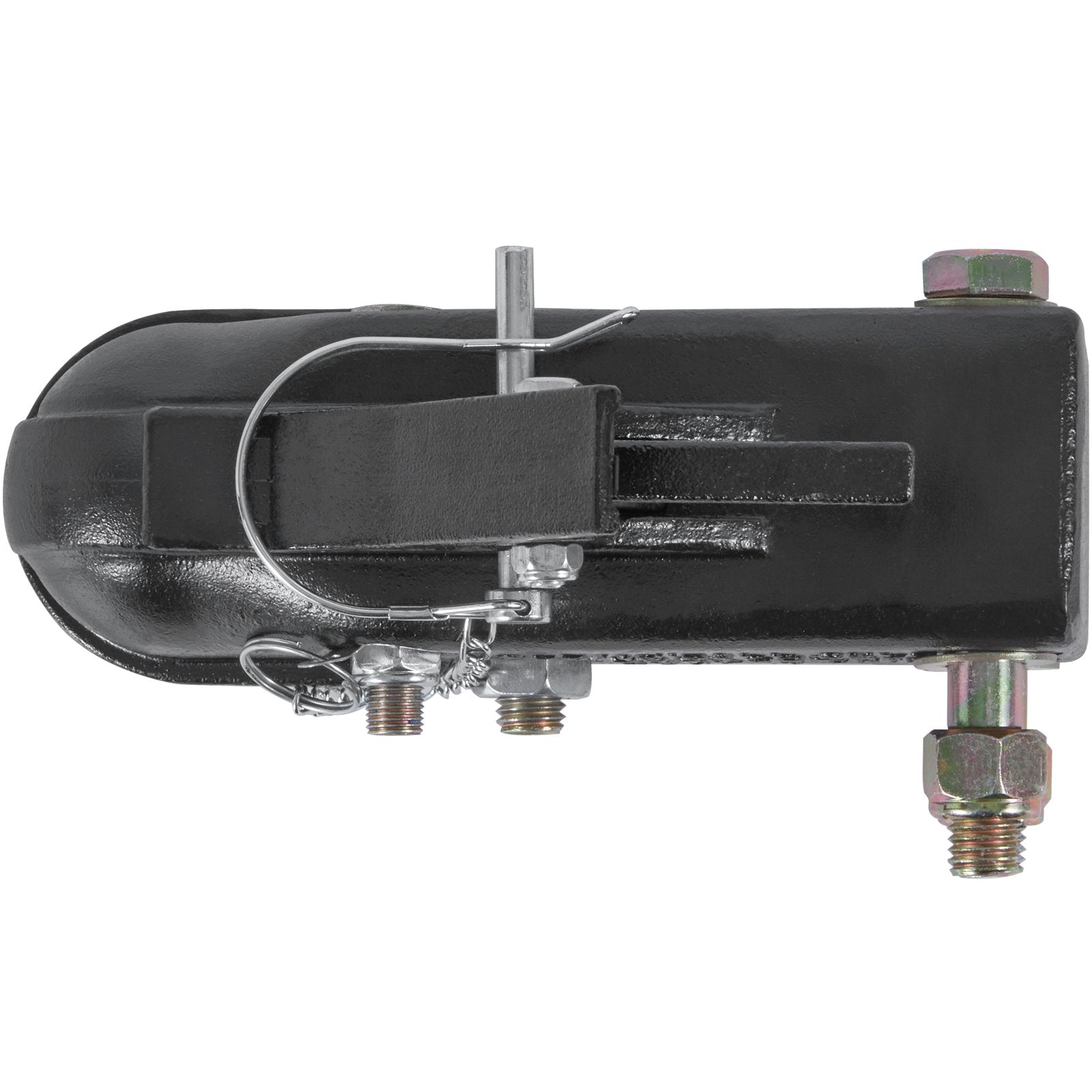 Heavy Duty Adjustable Trailer Coupler with 2-5/16" Hitch Ball, 15000 lbs Capacity, Cast Channel-Mount, Ideal for Towing SUVs, Trucks, Includes Hardware Kit, Black Finish