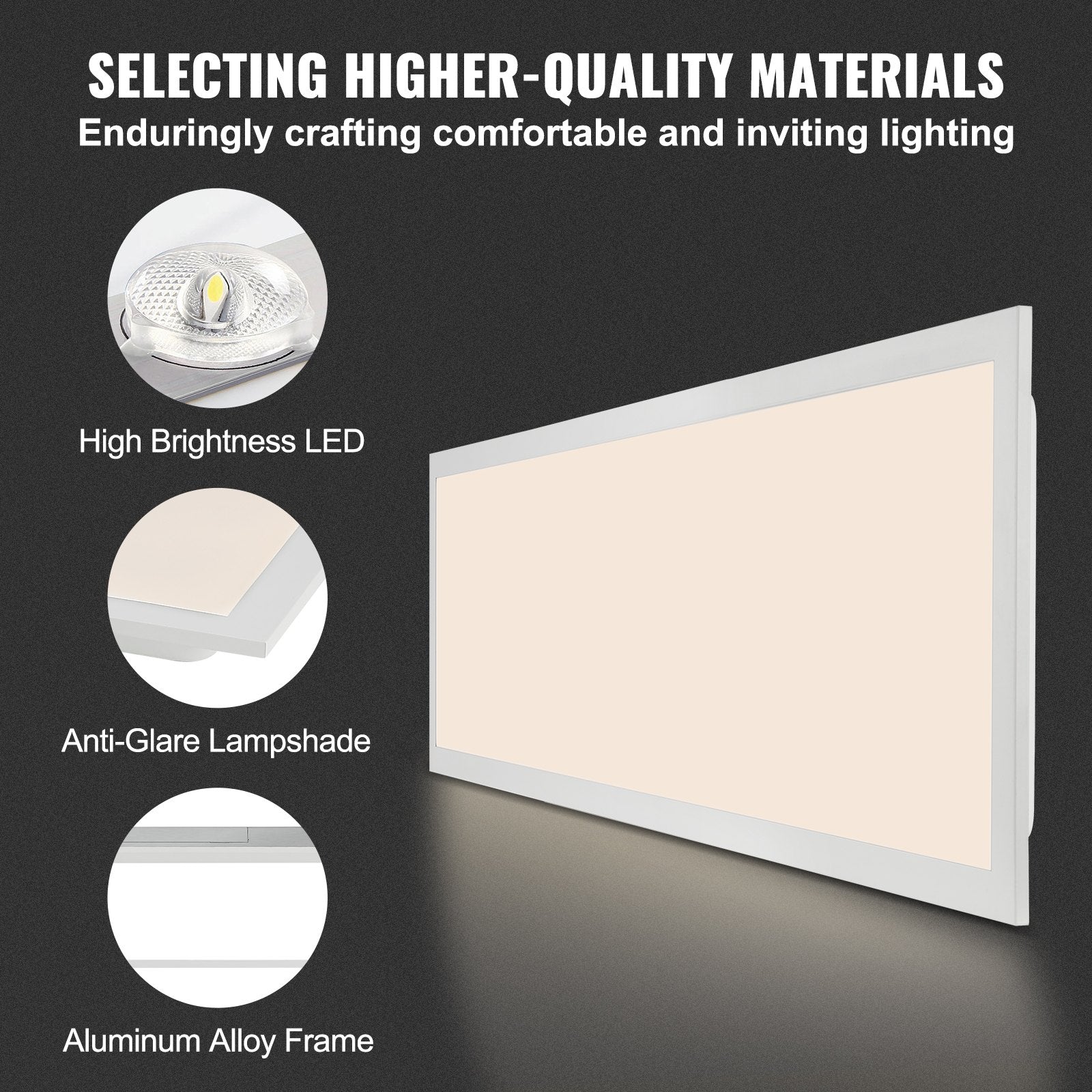 2-Pack 1x4 FT Ultra-Thin LED Flat Panel Light, 6600LM 55W, Adjustable 3500K-5000K, Flicker-Free for Home, Office, Classroom