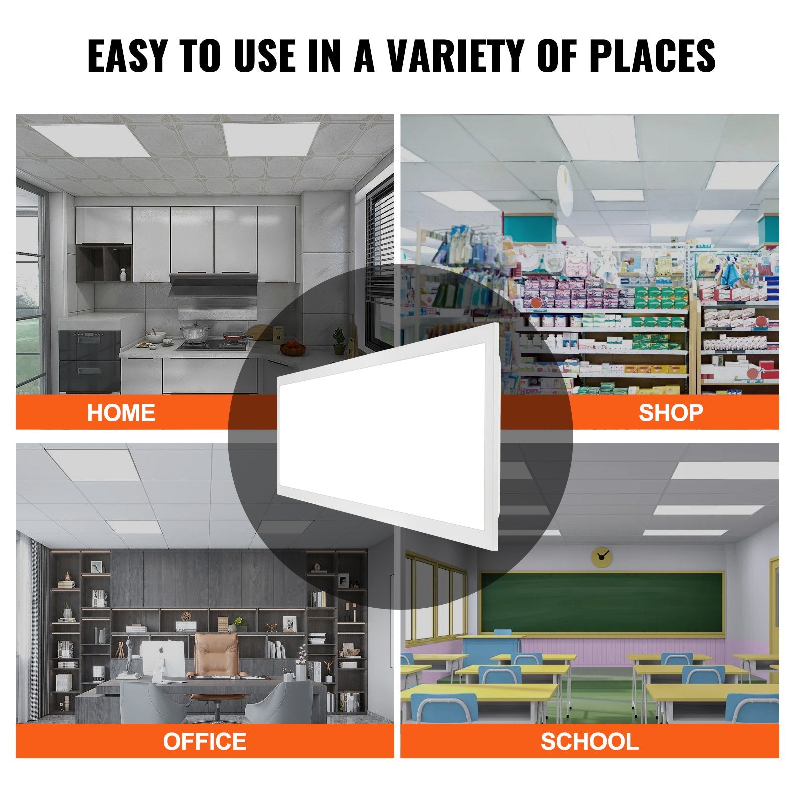 2-Pack 1x4 FT Ultra-Thin LED Flat Panel Light, 6600LM 55W, Adjustable 3500K-5000K, Flicker-Free for Home, Office, Classroom