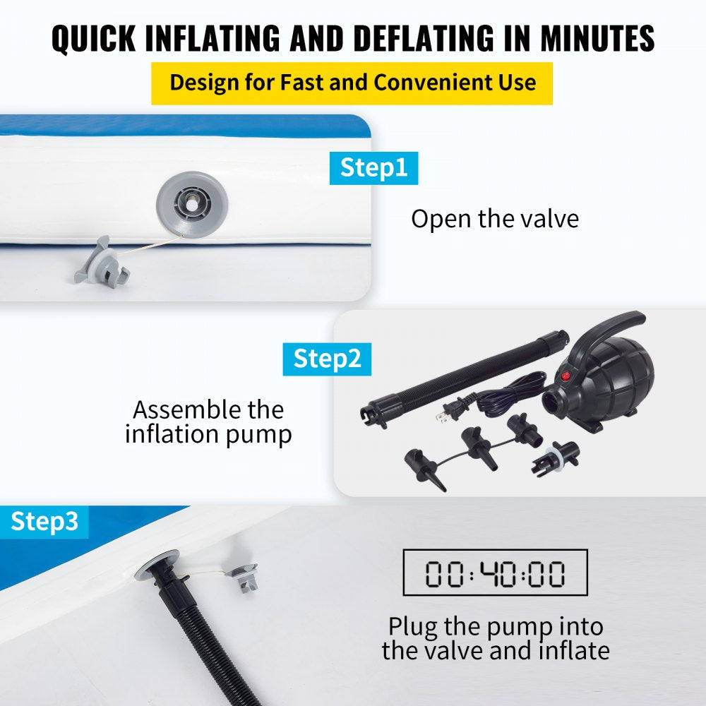 16Ft Air Track Inflatable Airtrack Tumbling Gymnastics Mat Home Gym Kid Training