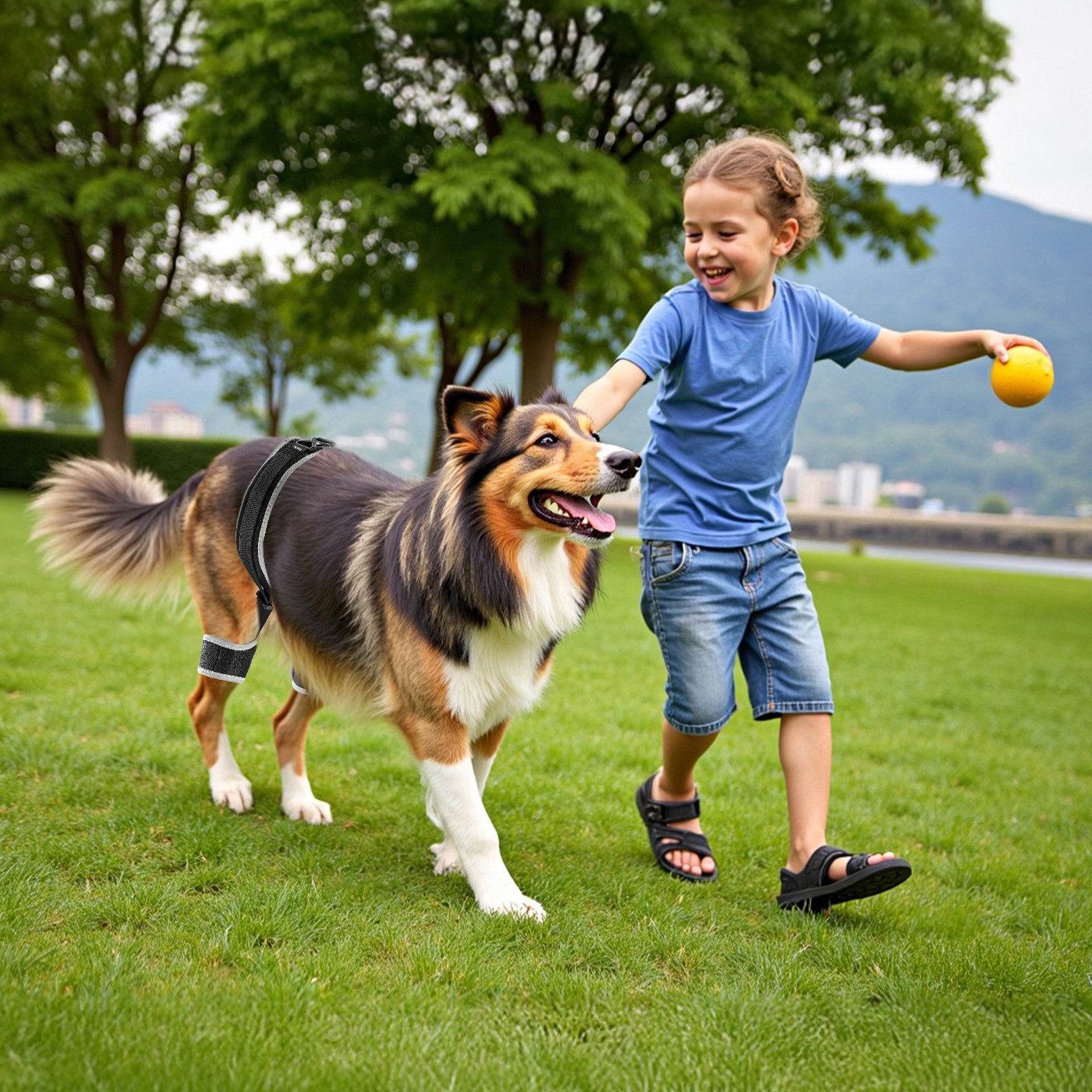 XL Dog Hip Support Brace with Reflective Trim, Breathable Neoprene Hind Leg Braces for Pain Relief & Recovery, Adjustable Harness for Hip & Pelvic Support