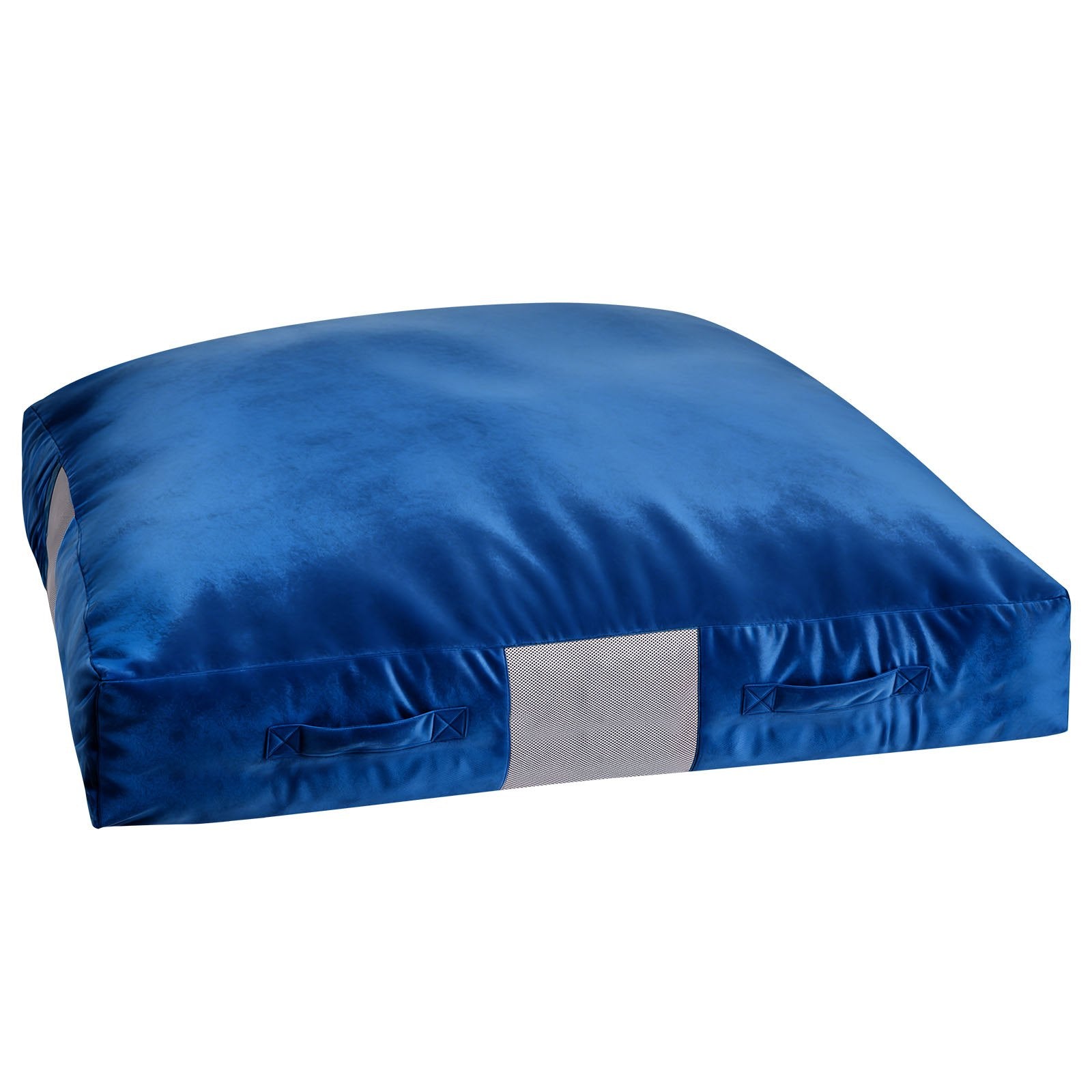 Large Kids Crash Pad 5x5 ft - Sensory Foam Blocks, Washable Pillow Mat, Soft Landing Zone for Play, Jumping, Relaxing - Blue Velvet