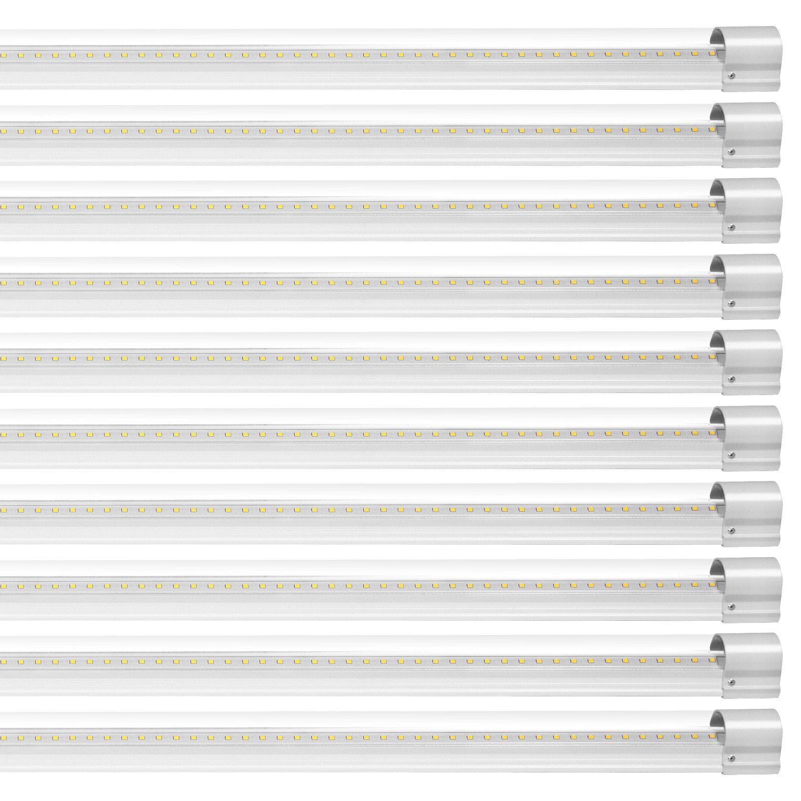 10-Pack 4FT LED Shop Lights, 40W, 5000 LM, Linkable Fixtures with Switch, Ideal for Garage, Workshop, Warehouse, and Office Lighting