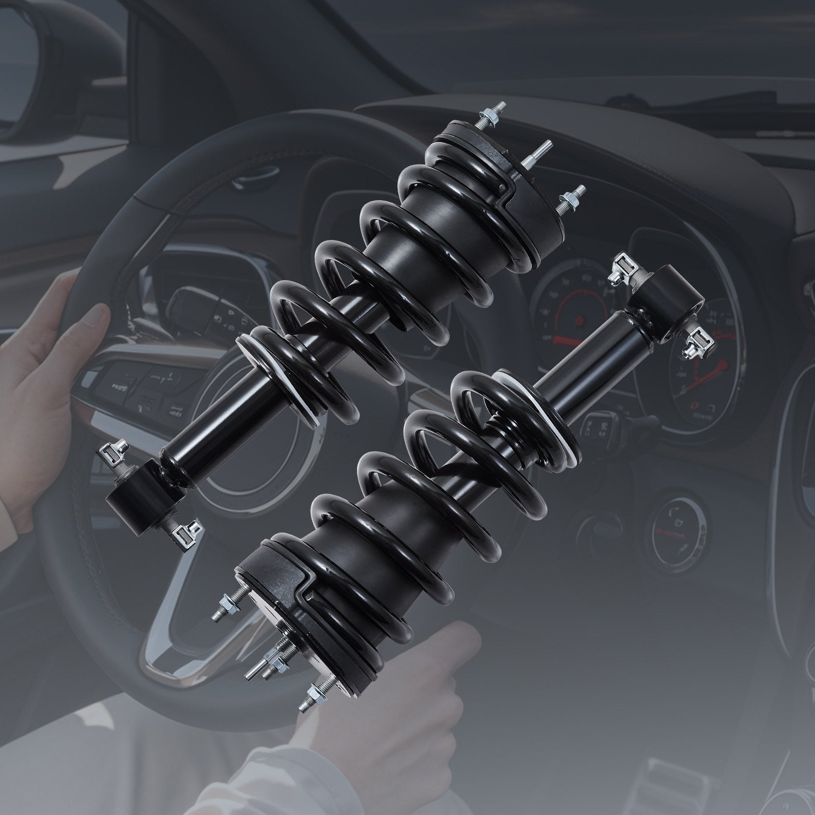 Front Air Shock Absorber Strut Pair for Cadillac, GMC, Chevrolet: Smooth Ride, Heavy-Duty Steel, Direct OEM Fitment Replacement 19300066 & More