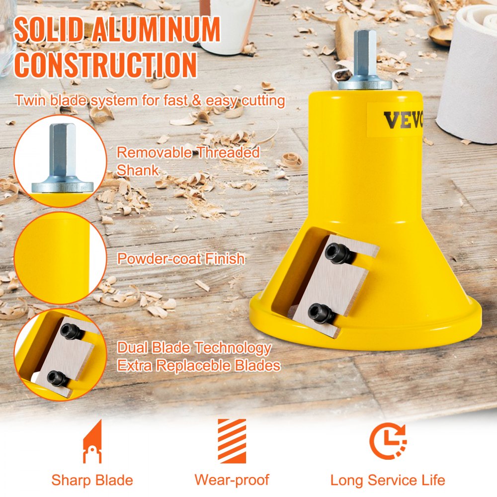 Versatile Log Furniture Tenon Cutter Kit with Multiple Sizes and Dual Blades for Home and Commercial Use